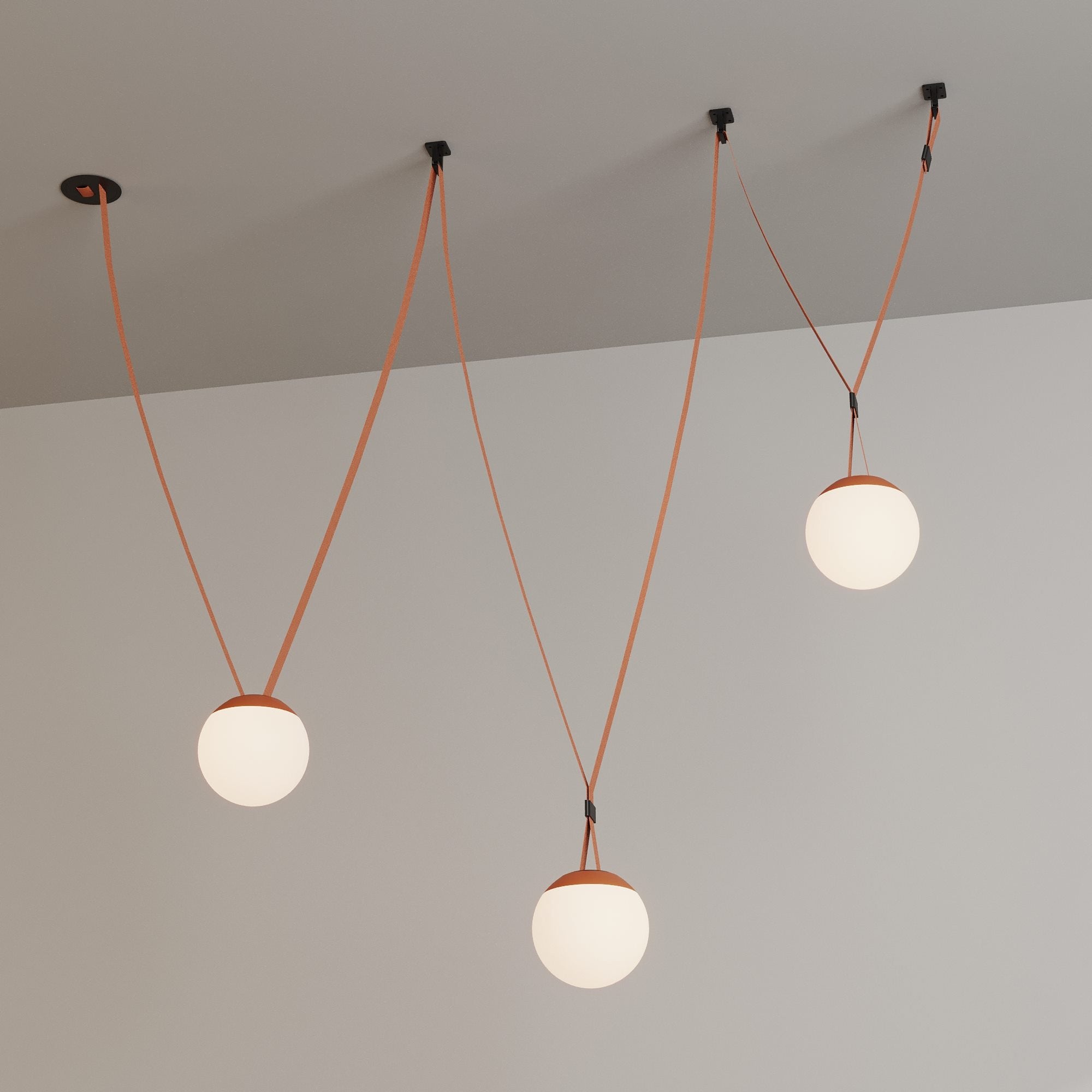 Lámpara configurable "Axia 6" - KIT 3 lámparas bola 12W + cinta textil eléctrica + accesorios