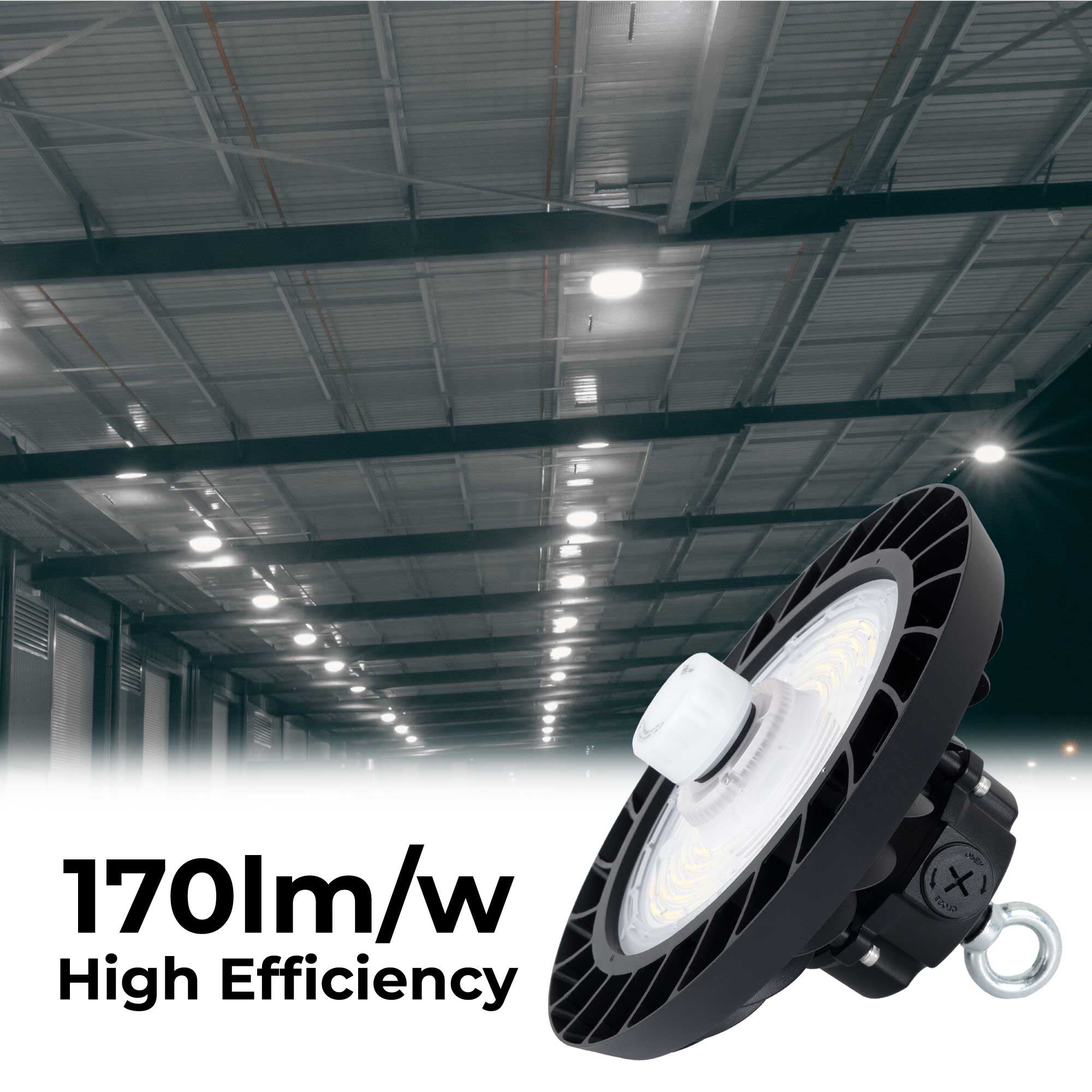 Campana LED UFO industrial 150W - CCT - Con sensor de movimiento - 170lm/W - Driver LIFUD - IP65 - 5 años garantía