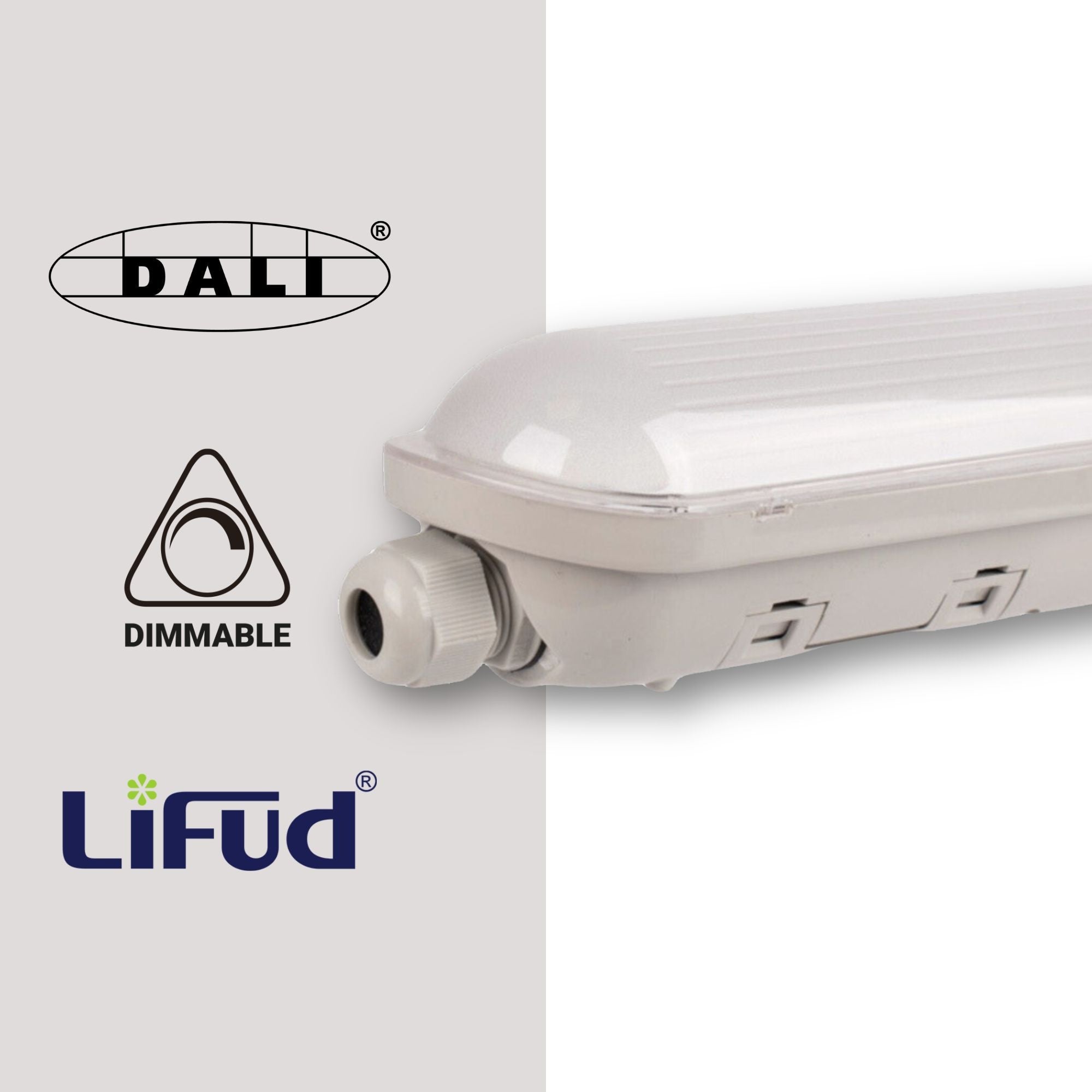 Pantalla estanca LED lineal enlazable Regulable DALI - CCT - 120cm - 40W - DALI - Driver LIFUD - IP65