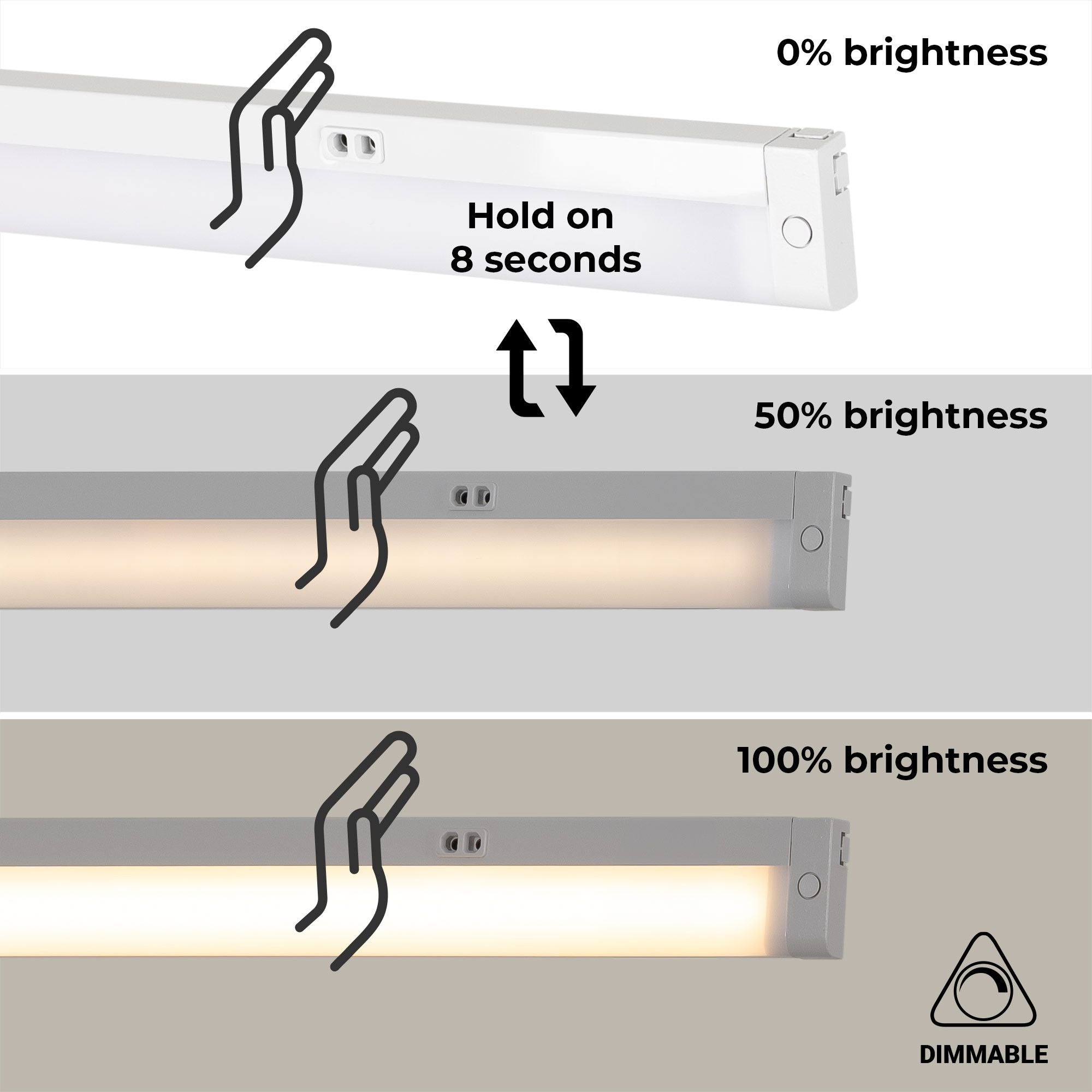 Regleta LED bajo mueble 8W - CCT - Con sensor - 60cm