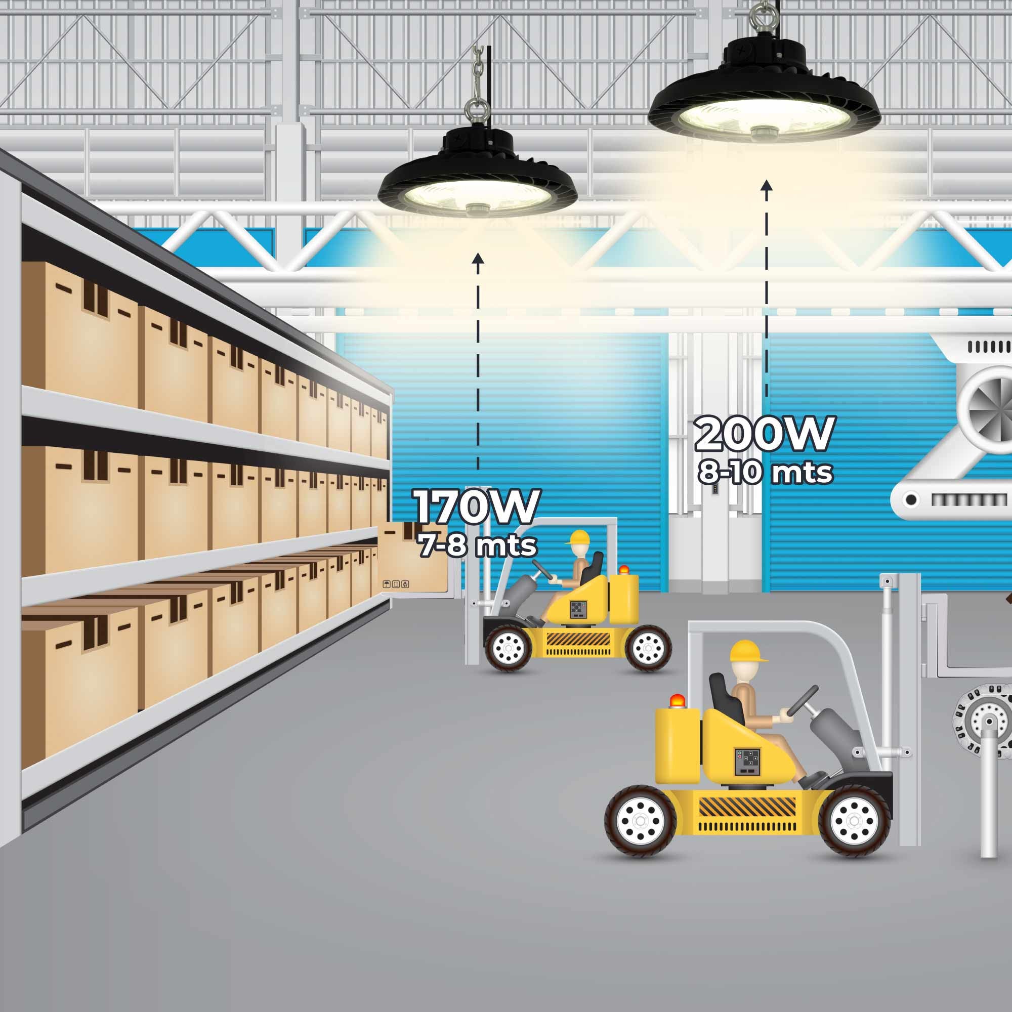 Campana LED industrial 200W - CCT - 170lm/W - Driver LIFUD - IP65 - 10 años garantía