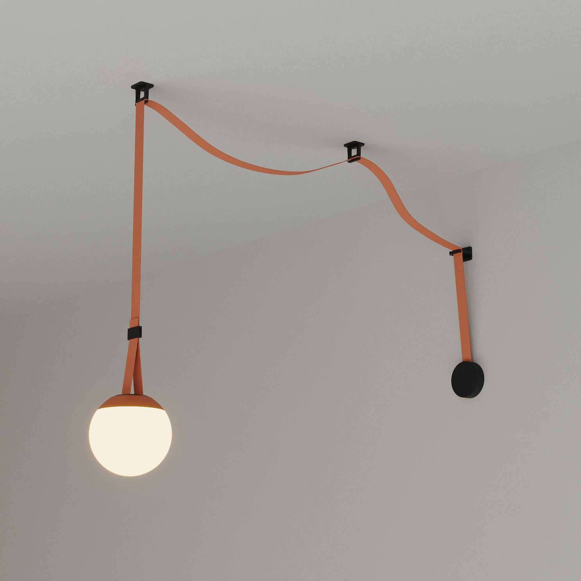 Lámpara configurable "Axia 4" - KIT lámpara bola 12W + cinta textil eléctrica + accesorios