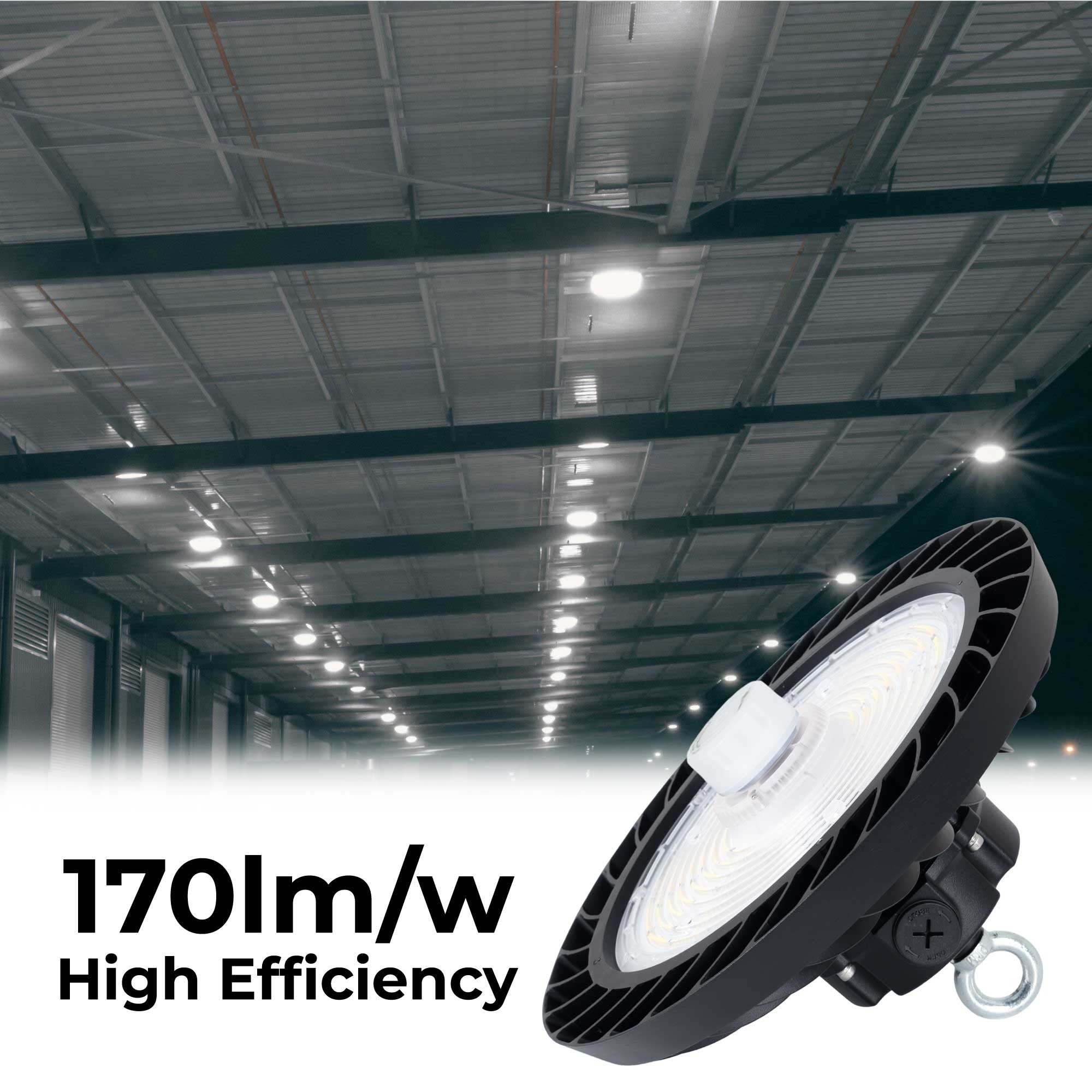 Campana LED UFO industrial 200W - CCT - Con sensor de movimiento - 170lm/W - Driver LIFUD - IP65 - 5 años garantía