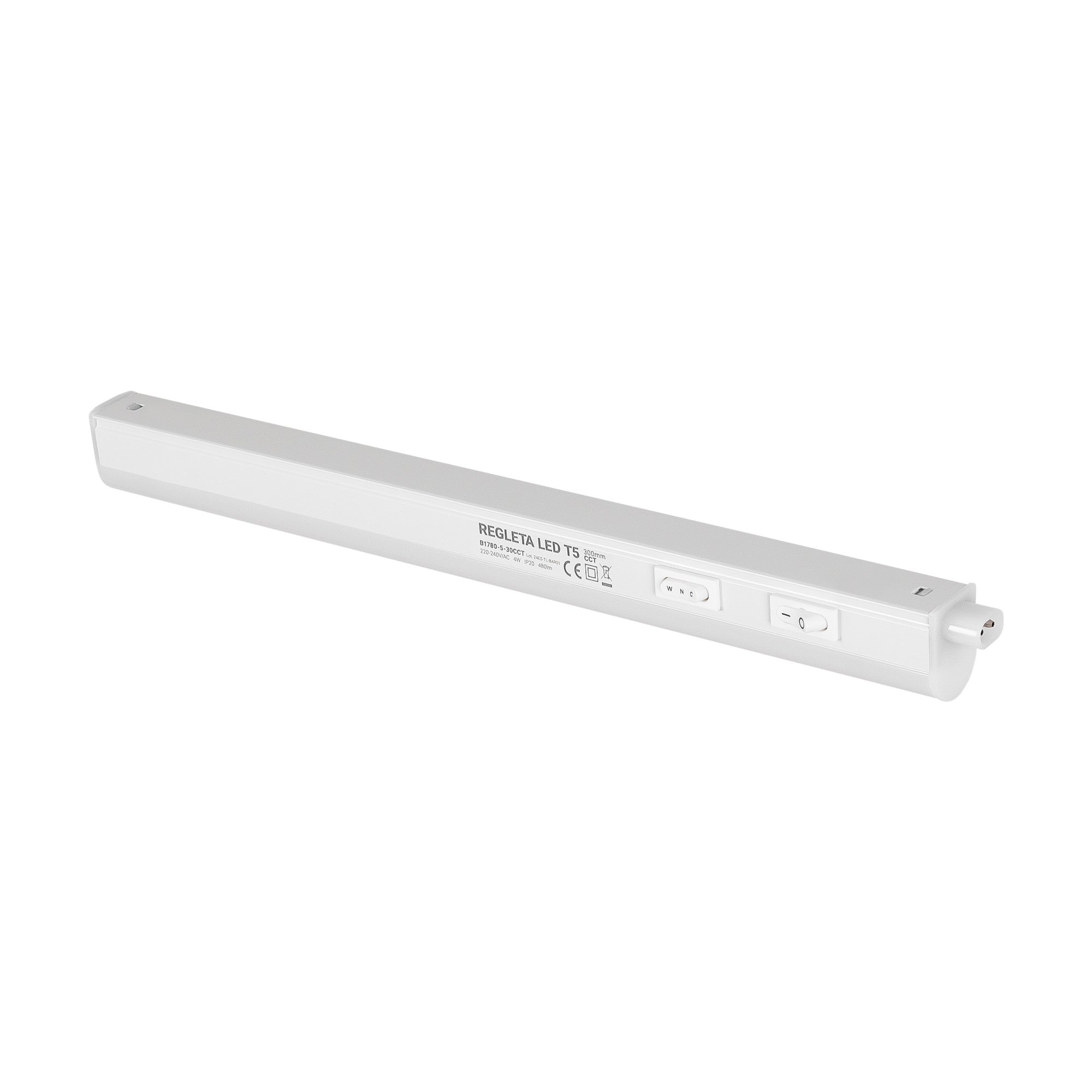Regleta LED bajo mueble T5 - 4W - CCT - 30 cm - Opal