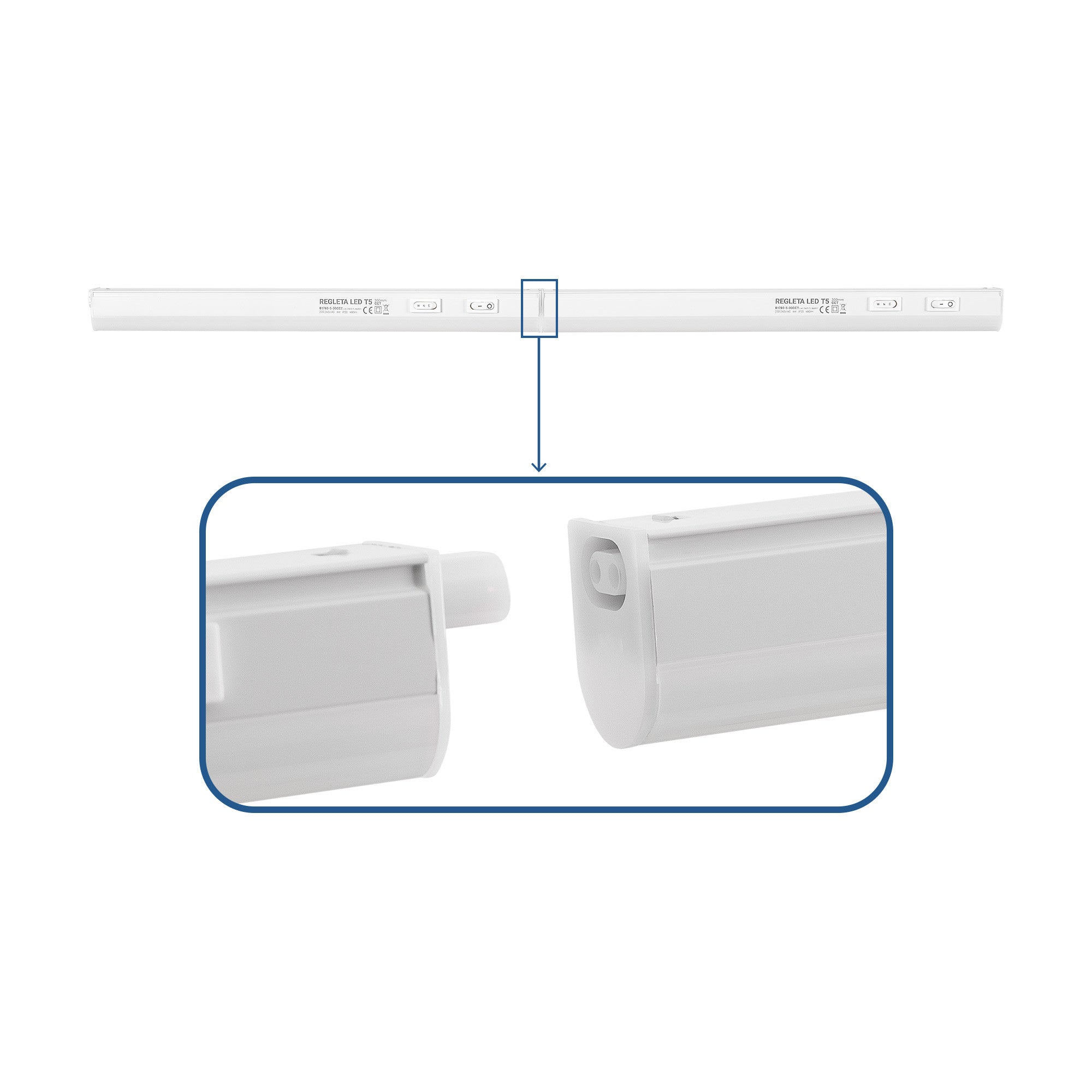 Regleta LED bajo mueble T5 - 4W - CCT - 30 cm - Opal