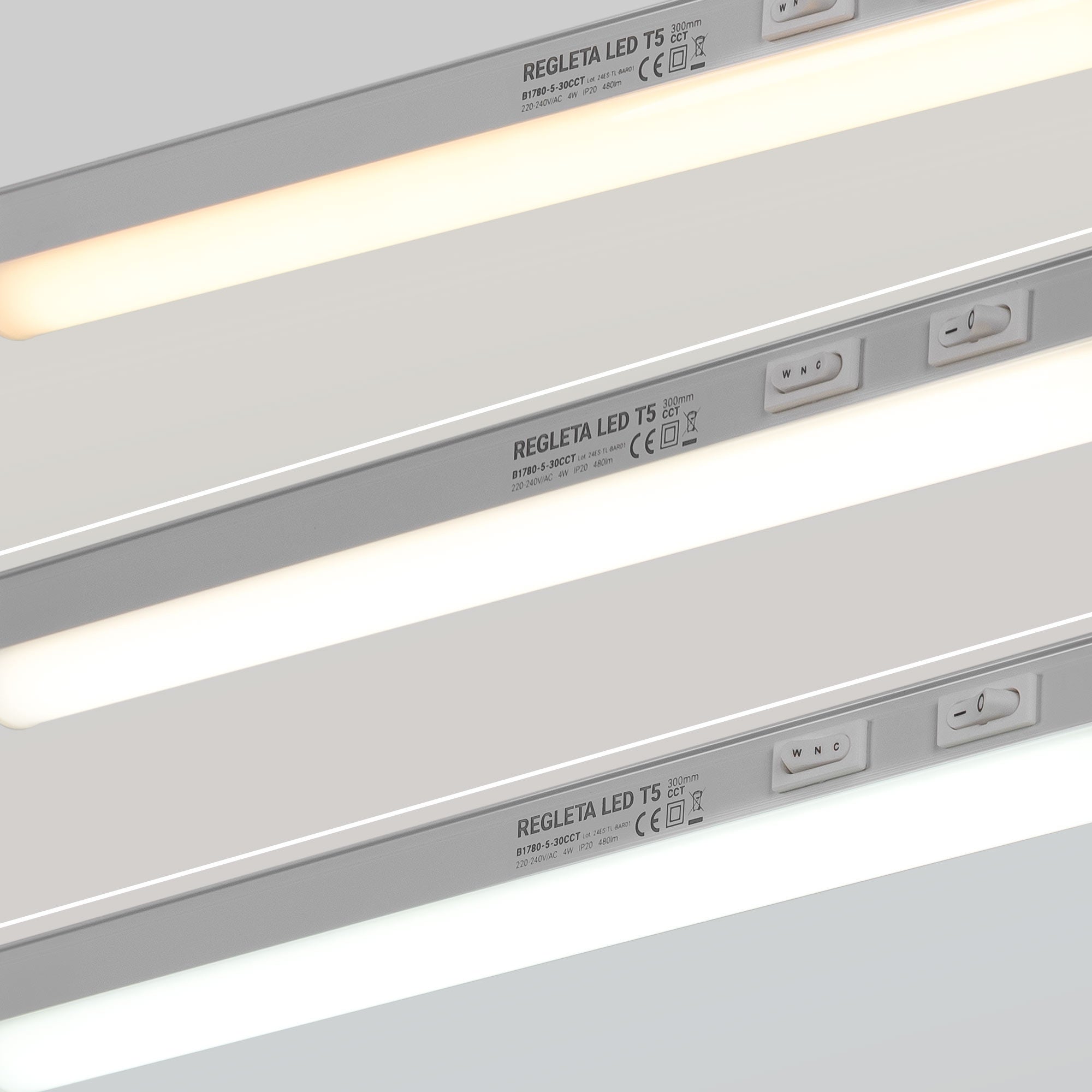 Regleta LED bajo mueble T5 - 4W - CCT - 30 cm - Opal