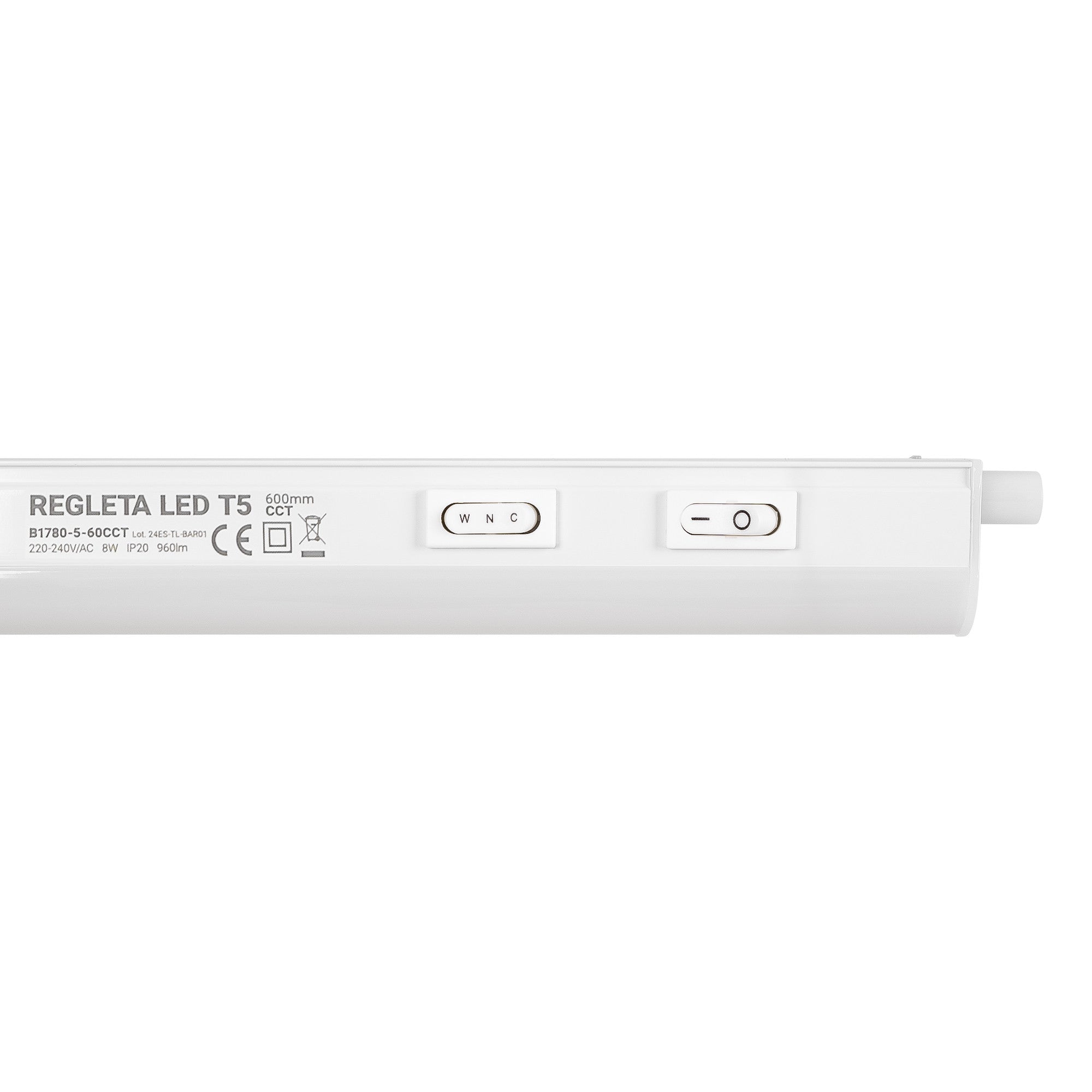 Regleta LED bajo mueble T5 - 8W - CCT - 60 cm - Opal
