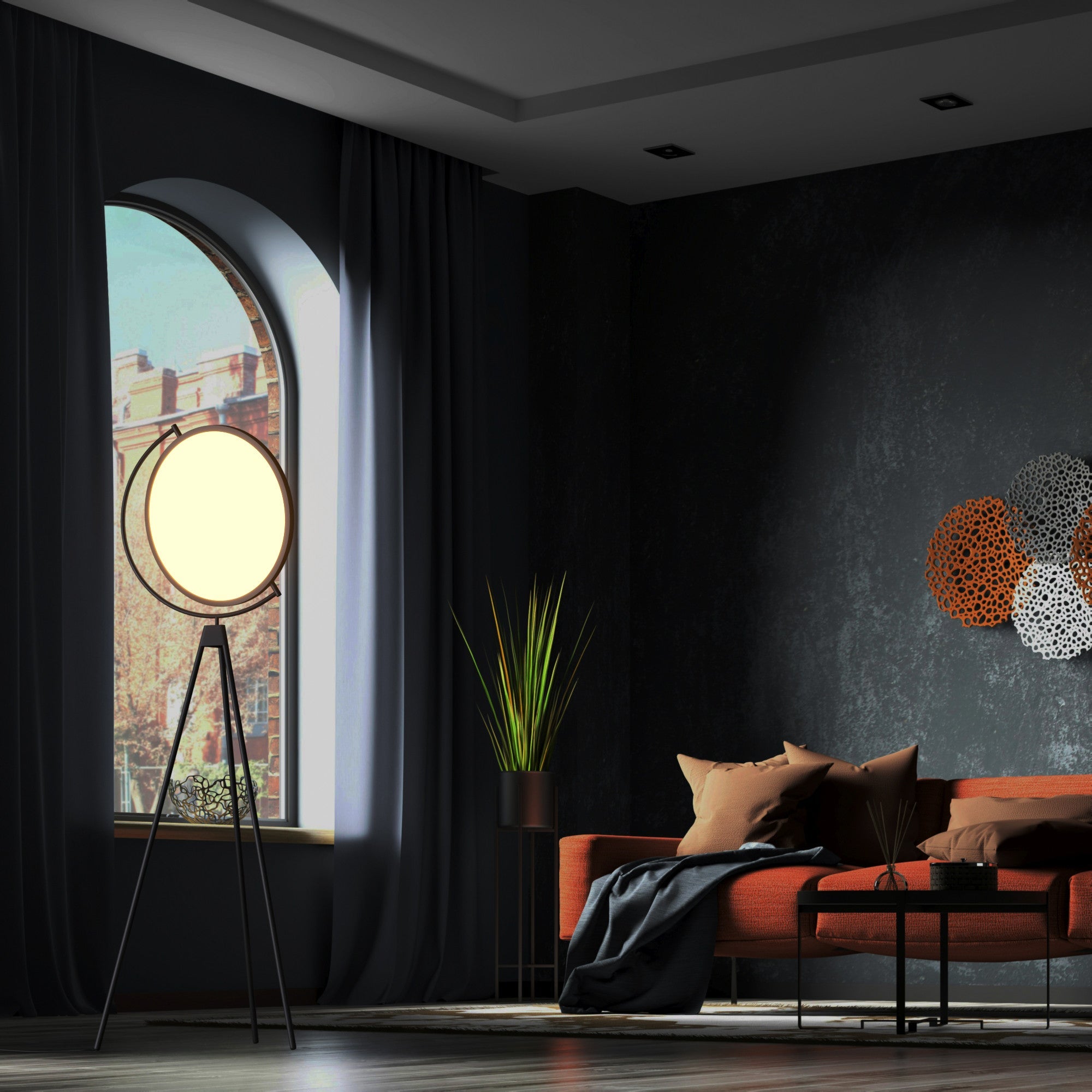 Lámpara de pie LED diseño "Eyes" - 26W - Luz cálida