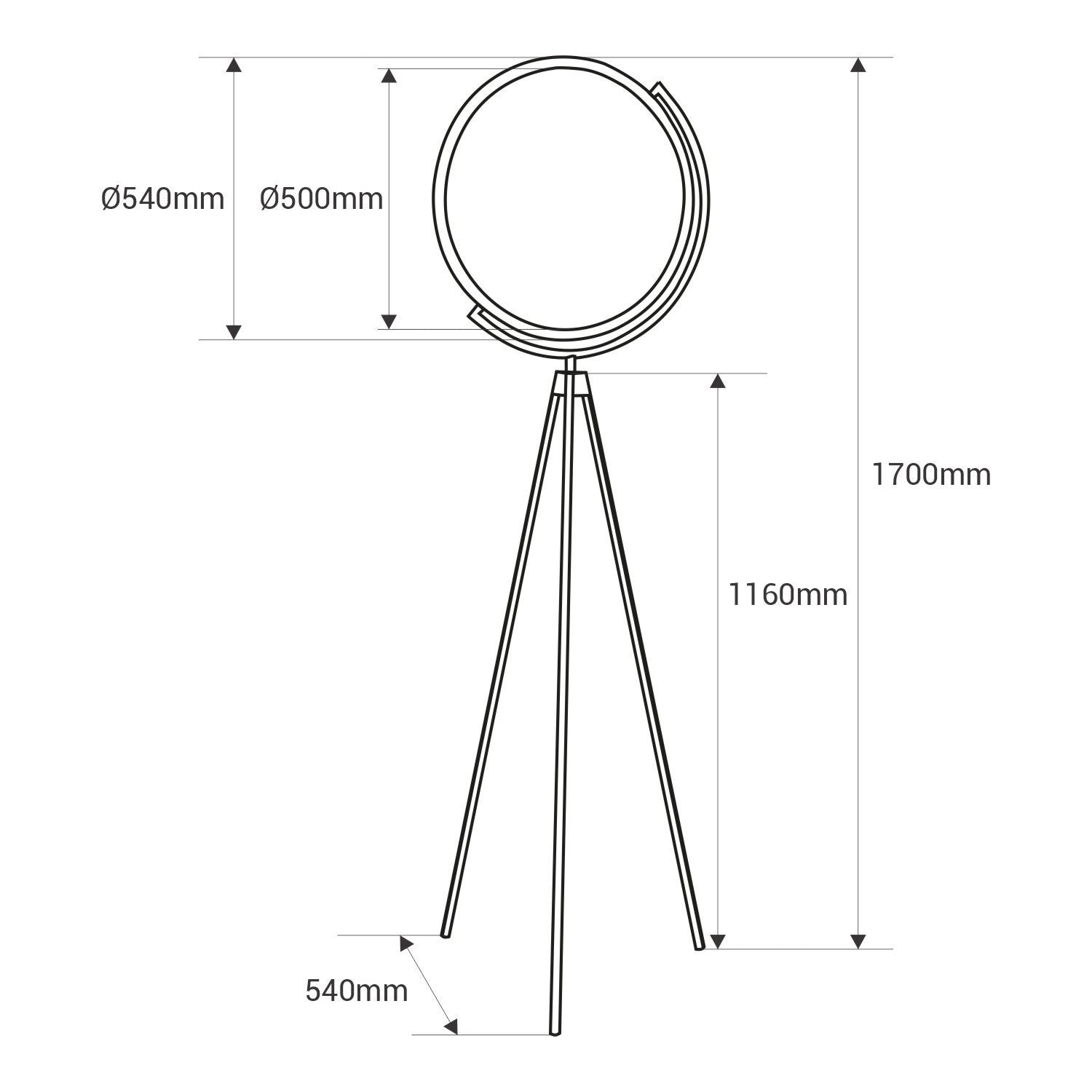 Lámpara de pie LED diseño "Eyes" - 26W - Luz cálida