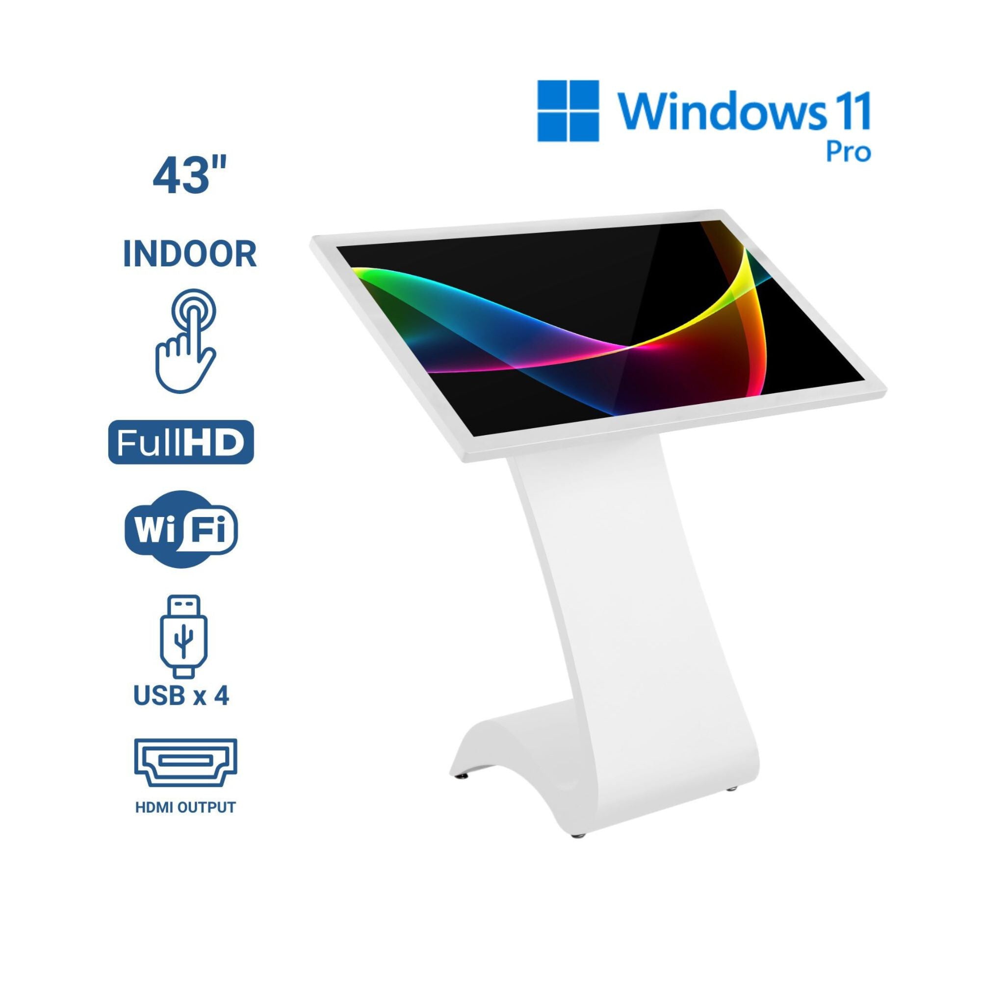 Display publicitario - Digital Kiosk 43" - Pantalla Táctil - Interior - 16GB - Base "S"