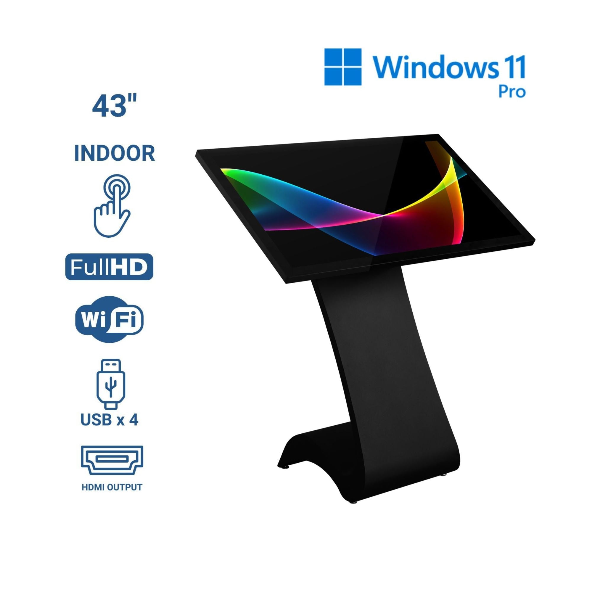 Display publicitario - Digital Kiosk 43" - Pantalla Táctil - Interior - 16GB - Base "S"