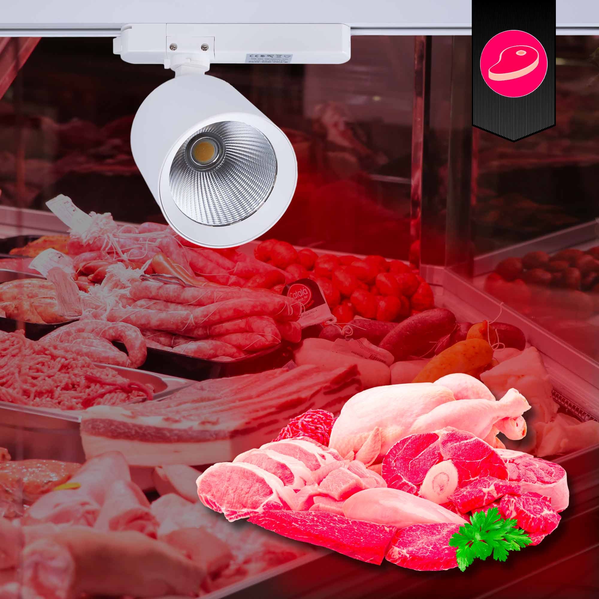 Proyector LED para carril monofásico 40W - Carnicerías
