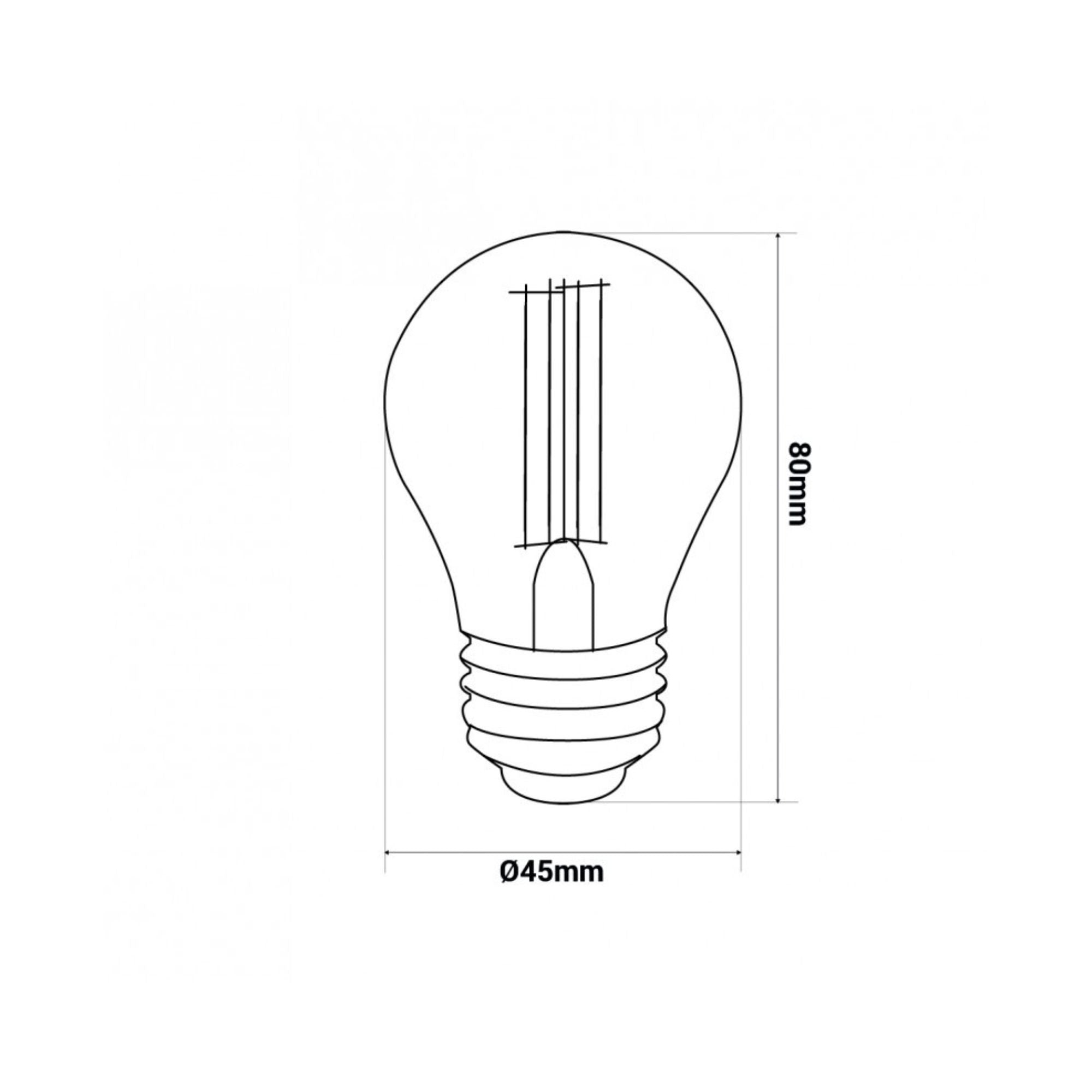 Kit guirnalda luces exterior 11,5 metros + 10 bombillas LED G45/E27 filamento 4W - 2200K - IP44