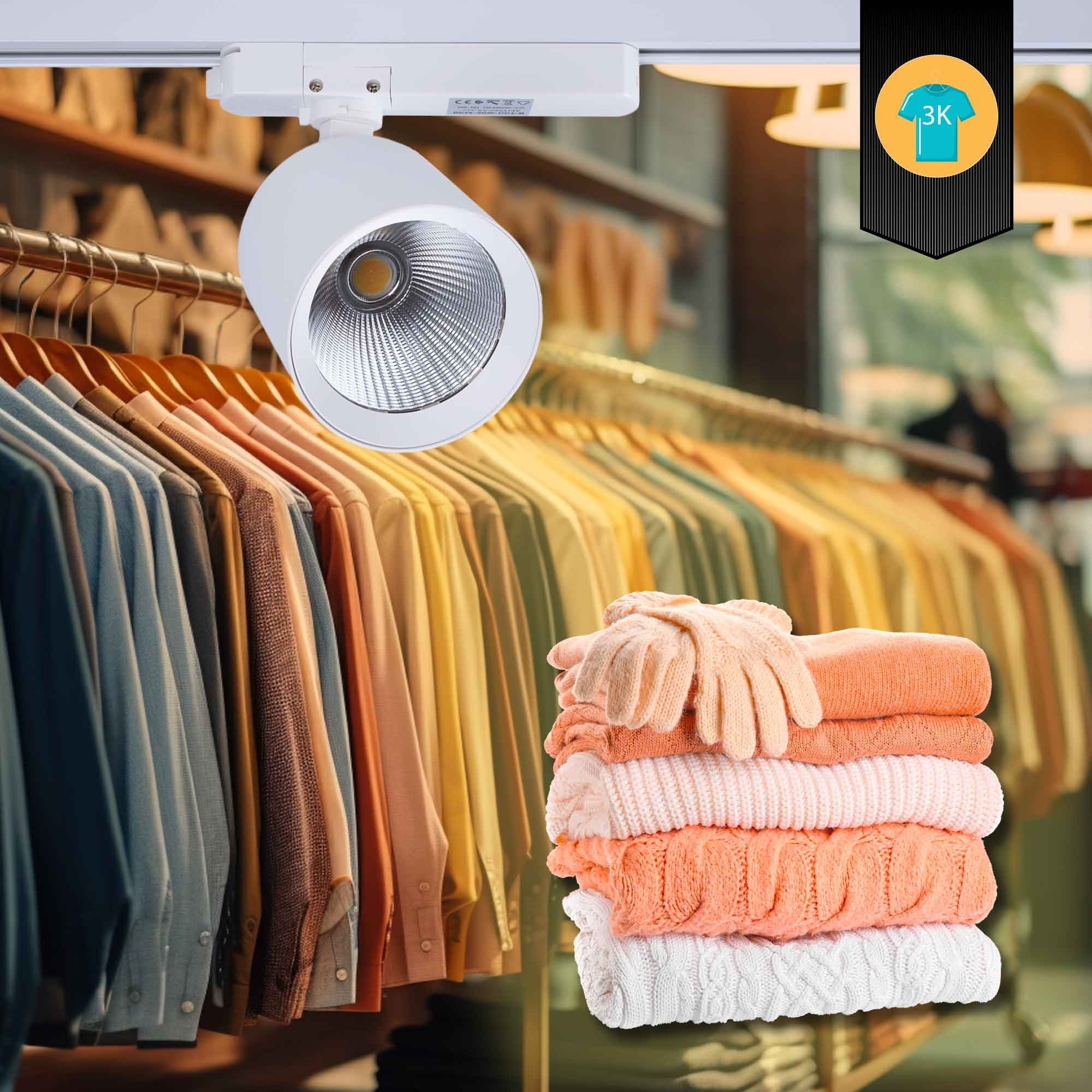 Proyector LED para carril monofásico 40W - Moda y retail