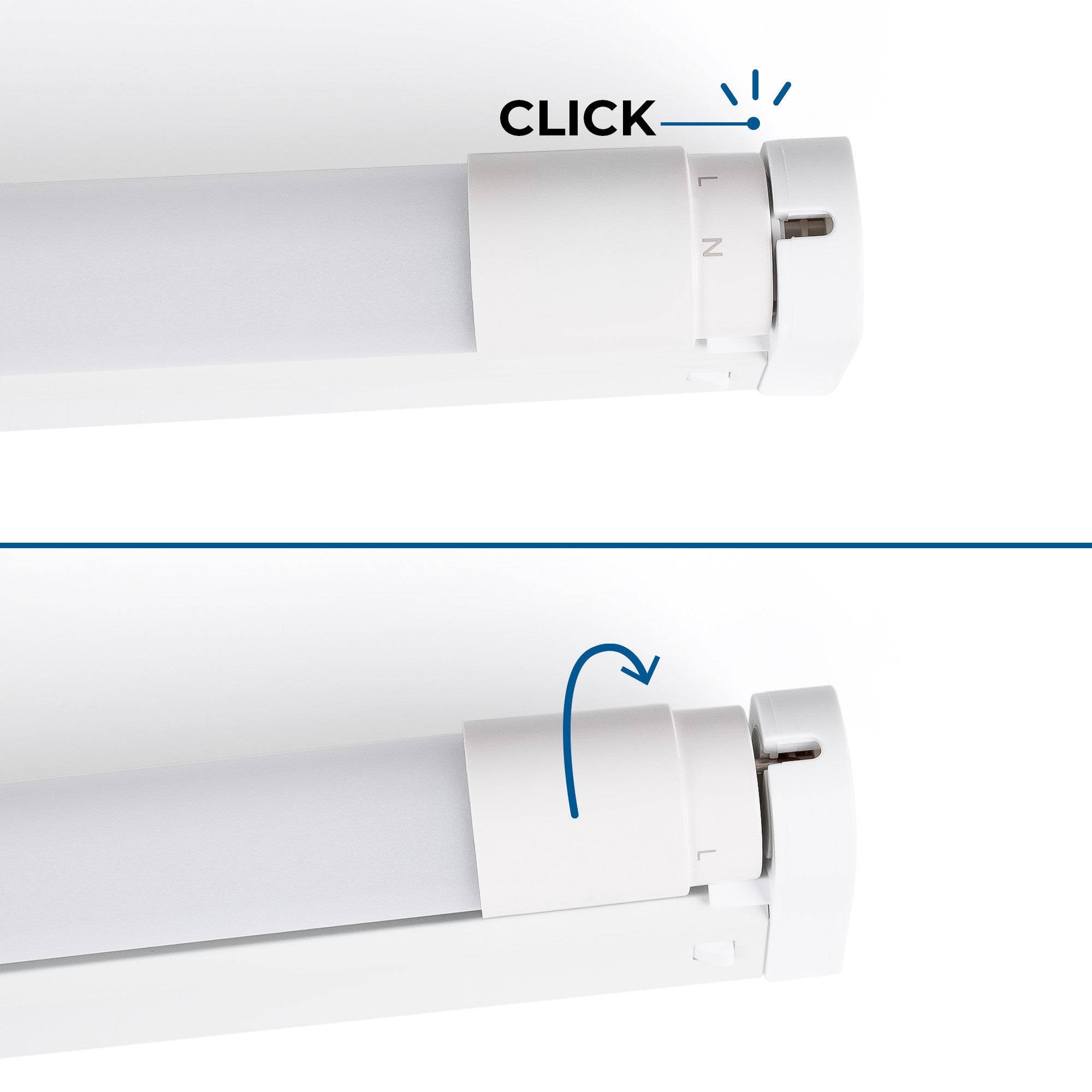 Kit regleta portatubos + tubo LED T8 - 24W - 150cm