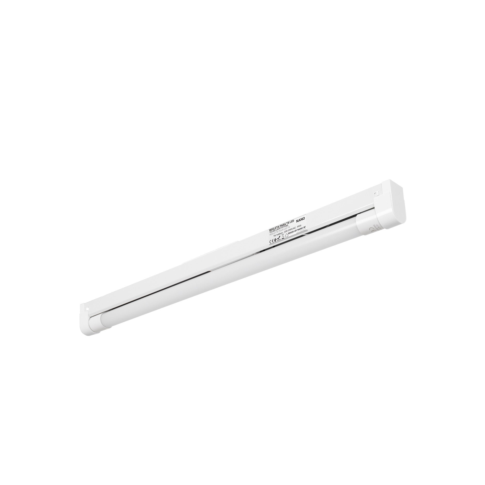 Kit regleta portatubos + tubo LED T8 - 9W - 60cm