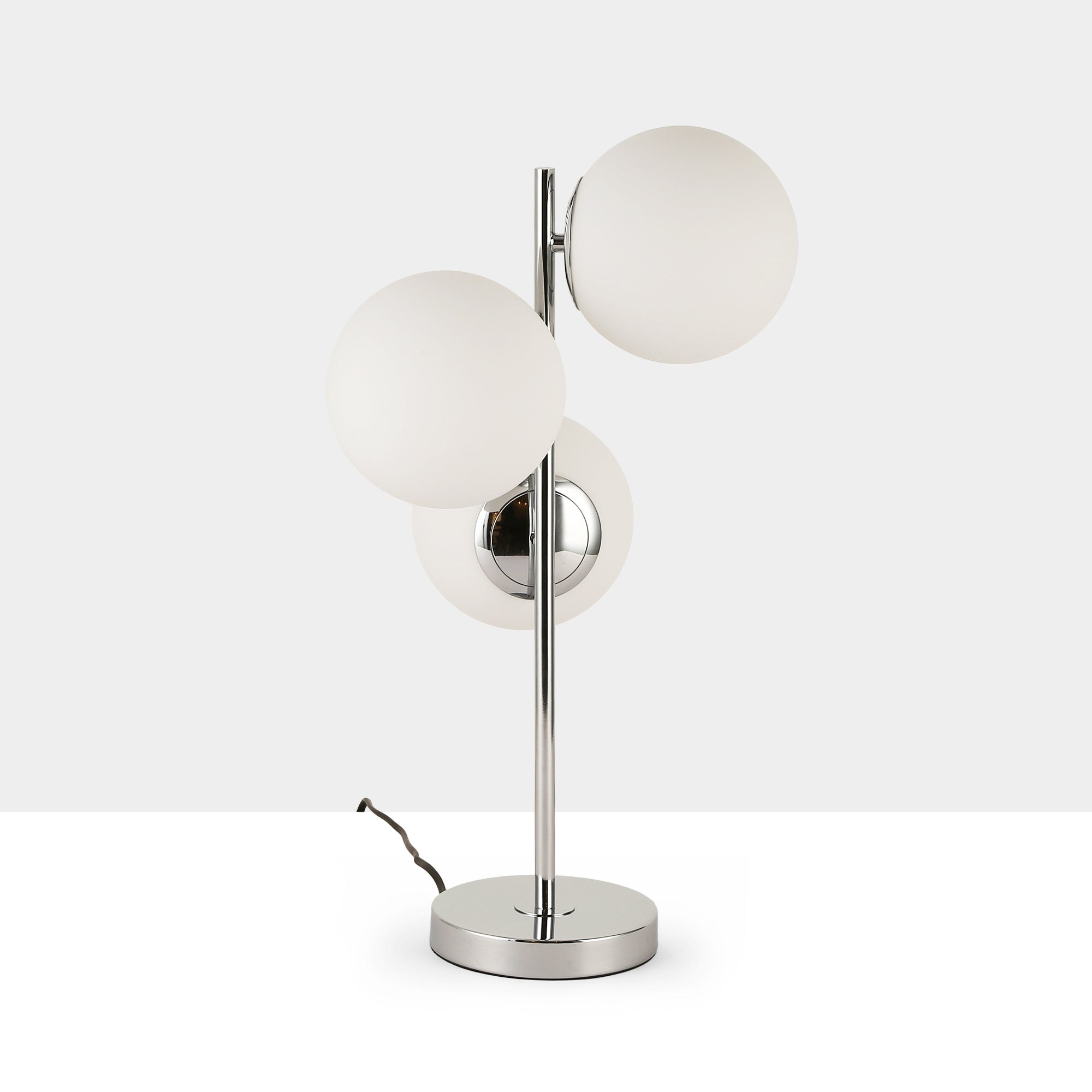 Lámpara de mesa bola cristal triple "ROM" - 3 x E27 - Ø 15cm