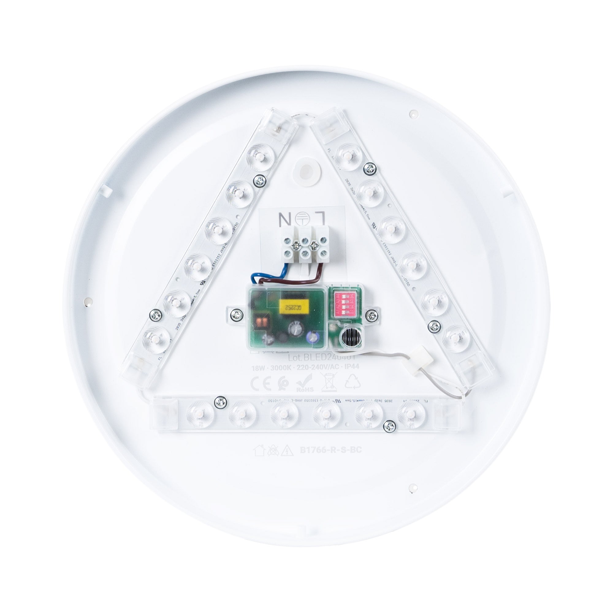 Plafón LED techo 18W - Sensor de sonido + sensor crepuscular - IP44 - Ø26 cm