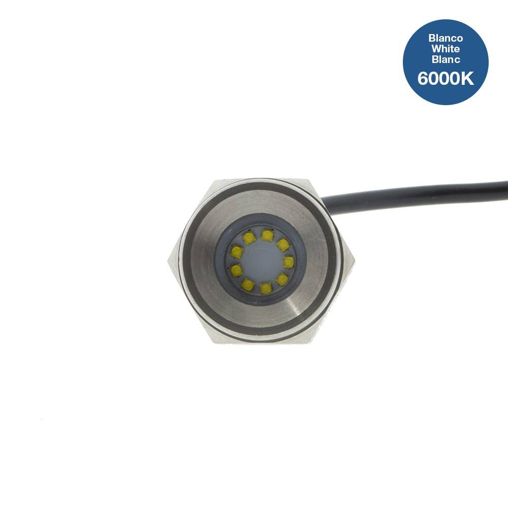 Foco LED sumergible para embarcaciones 12-24V - 27W - Blanco frío - Empotrable en tapón de drenaje