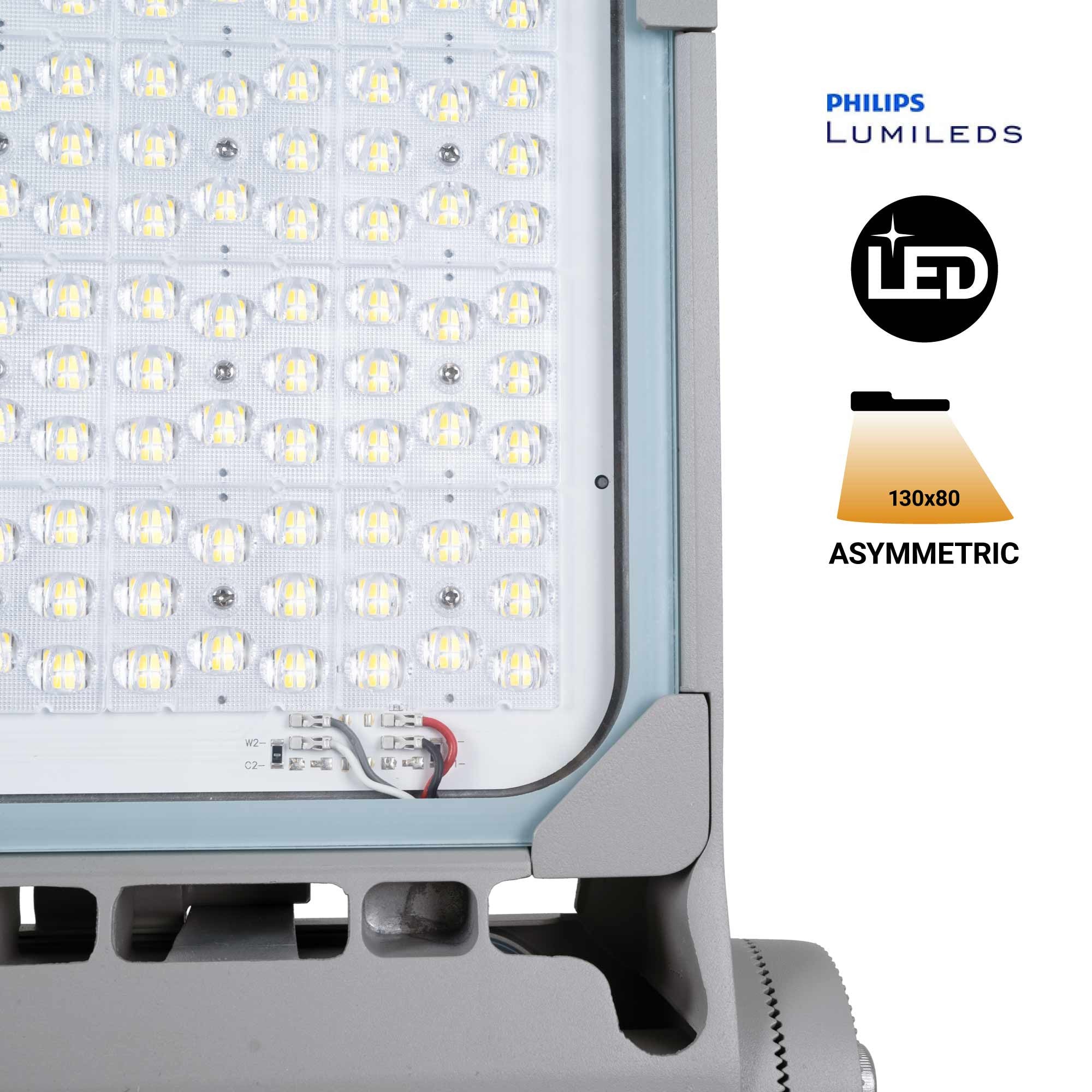 Proyector LED asimétrico exterior 600W - Regulable 1-10V - 160lm/W - IP66