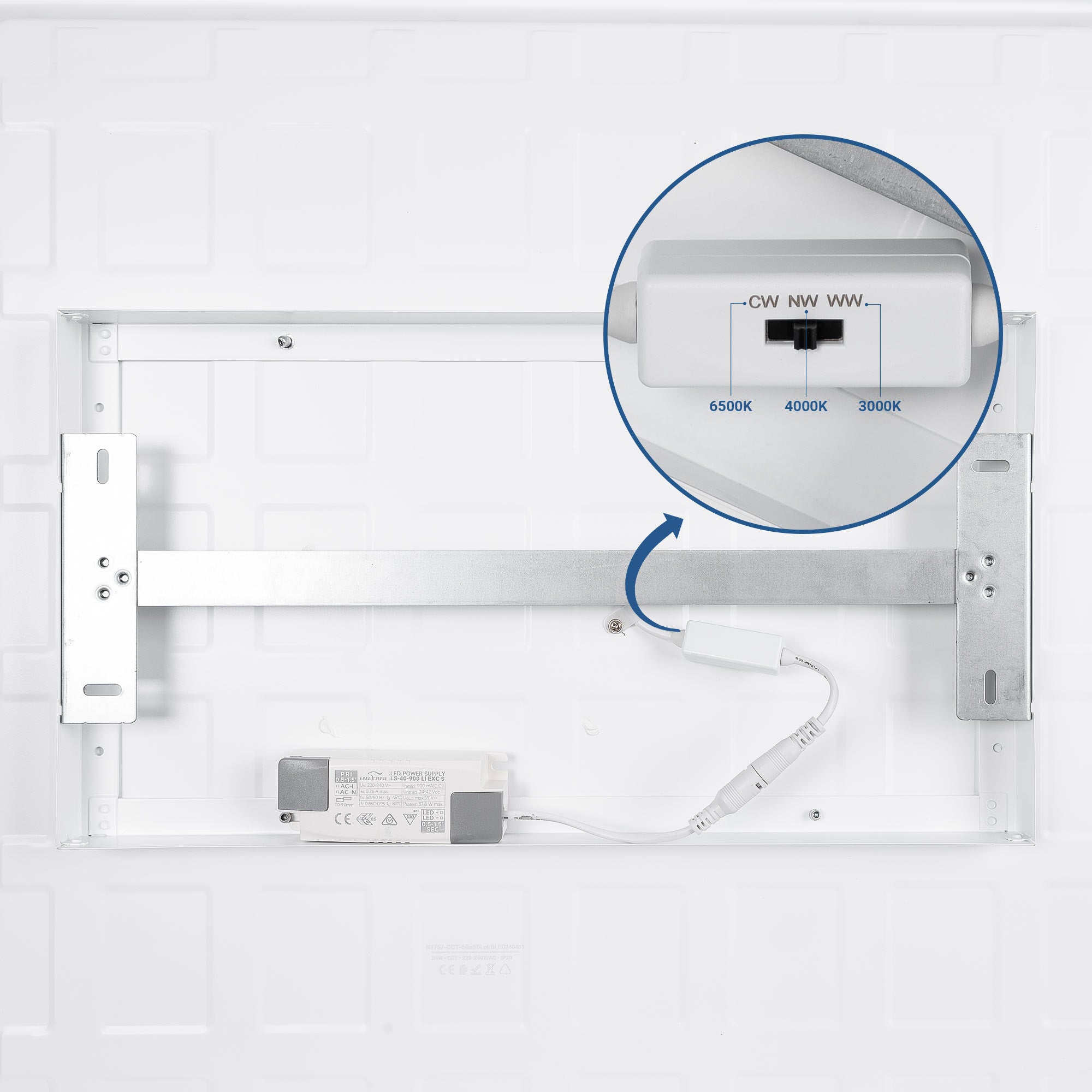 Panel LED de superficie CCT 36W - 60x60 cm - 135lm/W - IP20