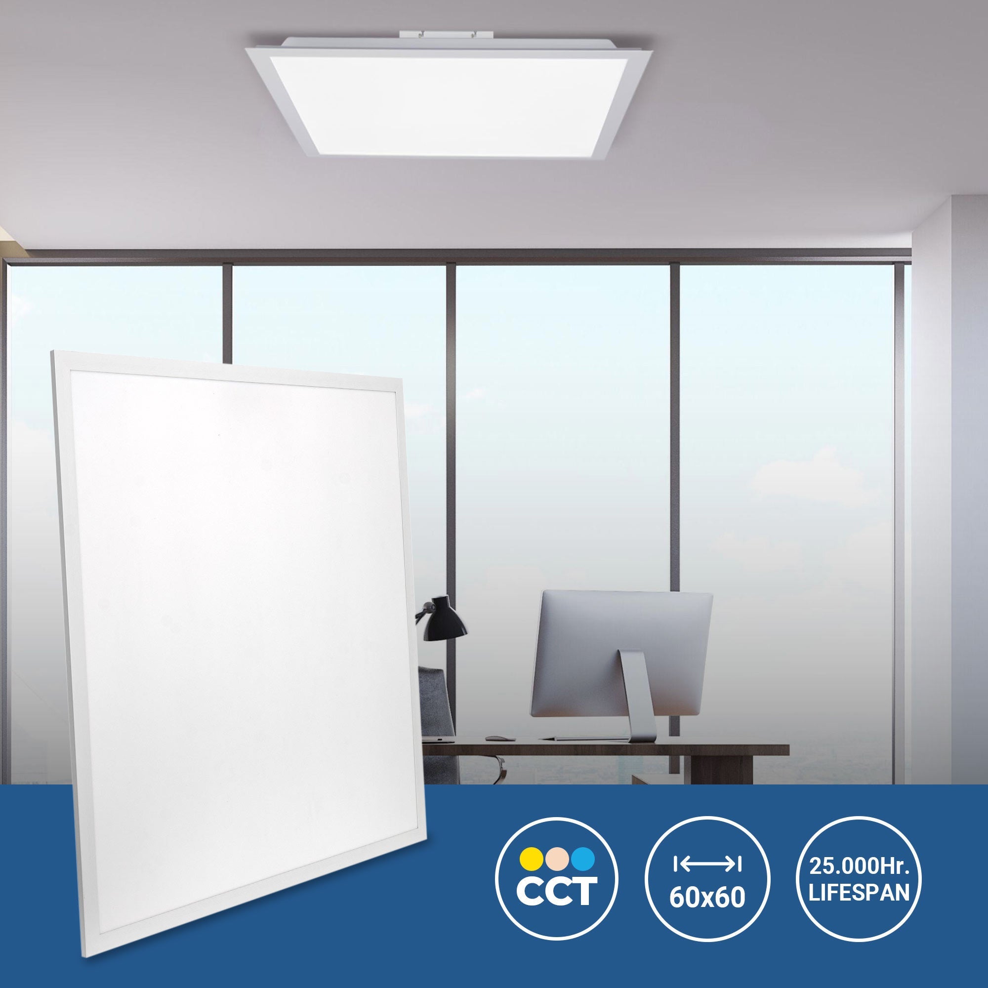 Panel LED de superficie CCT 36W - 60x60 cm - 135lm/W - IP20