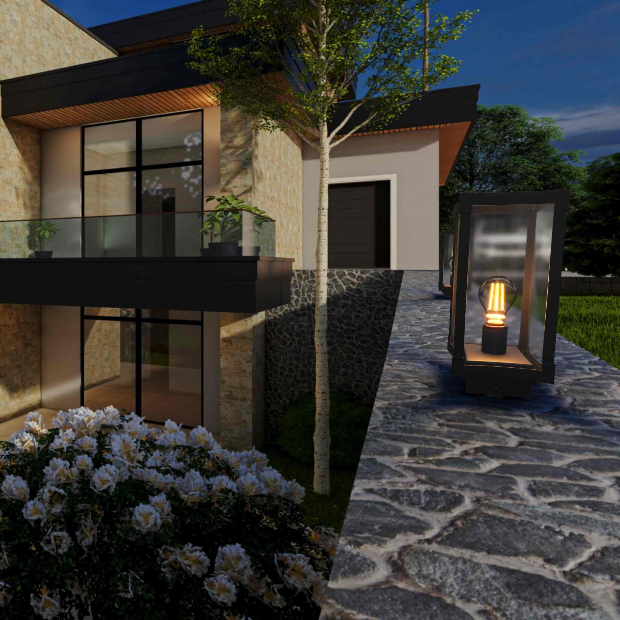 Farol exterior de pie "Farner" - E27 - IP43