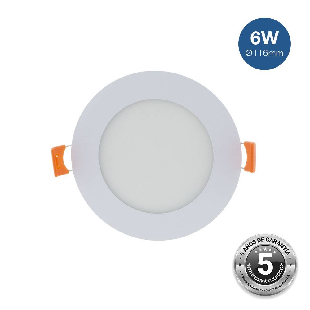 Downlight LED circular empotrable 6W - Corte Ø 110 mm - 5 años de garantía