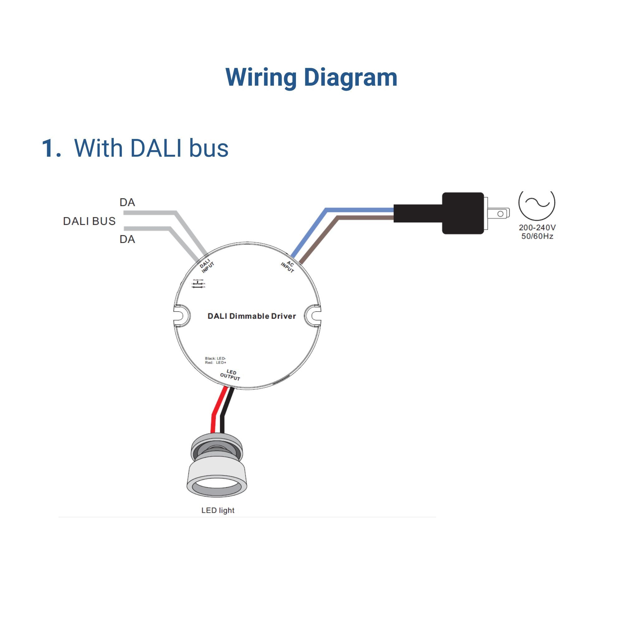 Driver regulable DALI DT6 monocolor - 220-240V - Salida 6-25V DC - 9W
