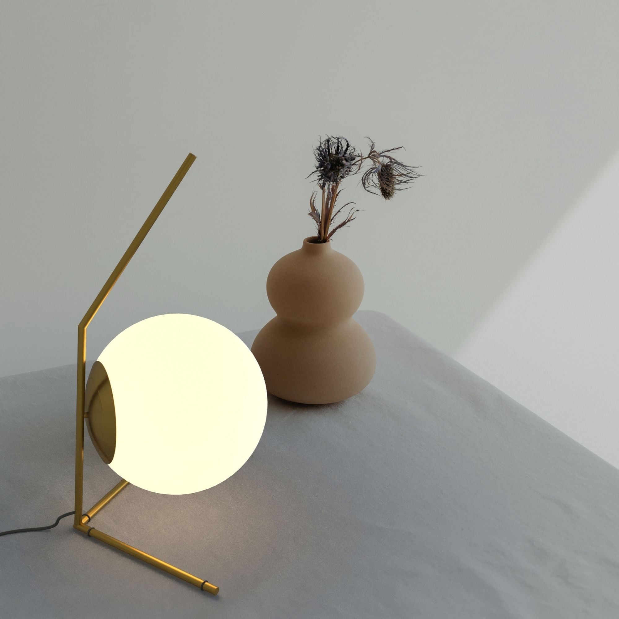 Lámpara de mesa bola cristal "OCTO 200" - E27 -  Ø 22cm