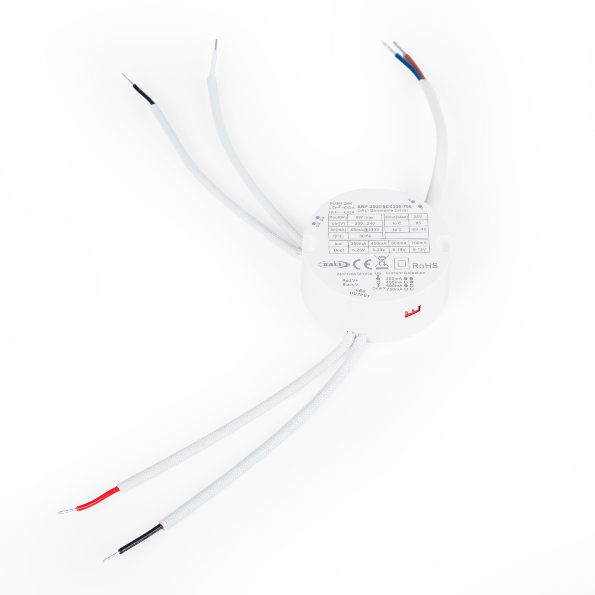Driver regulable DALI DT6 monocolor - 220-240V - Salida 6-25V DC - 9W
