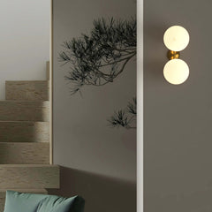 Aplique de pared doble bola cristal "VIC 220" - E27 - Ø 22cm