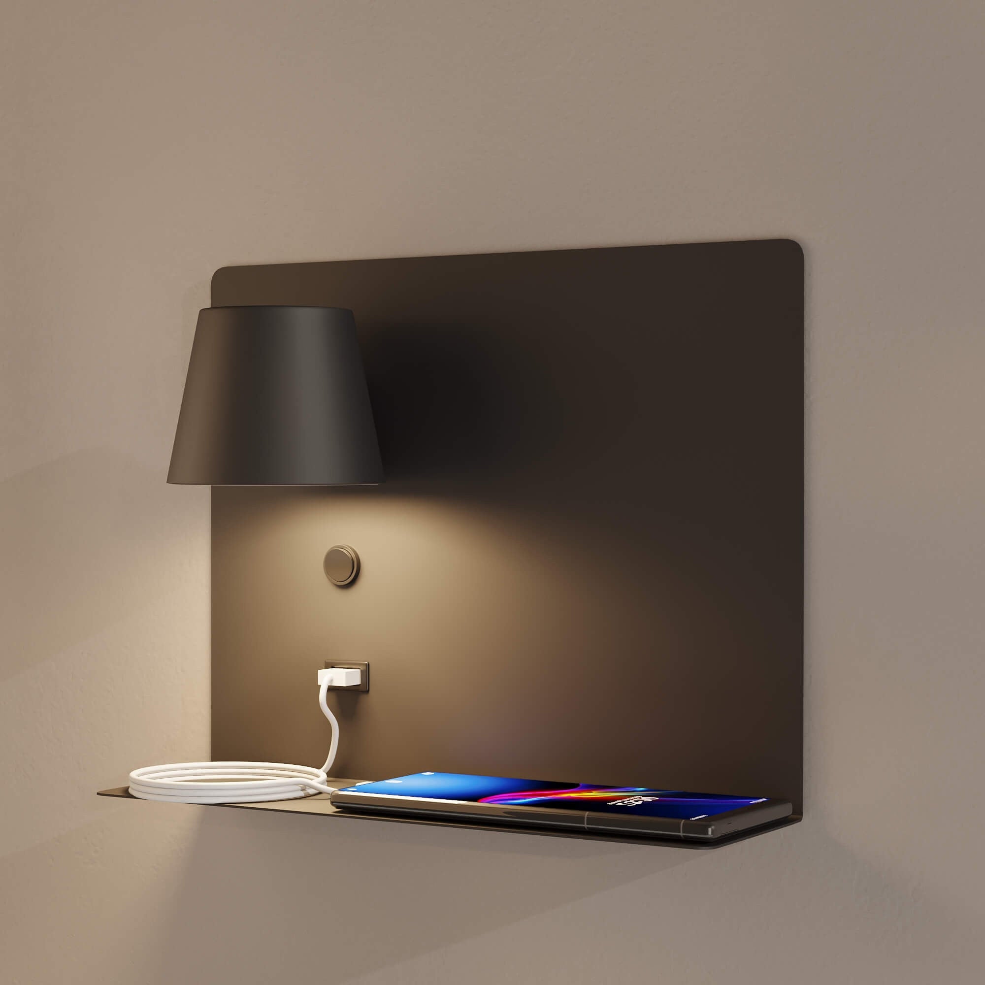 Aplique de pared para lectura con puerto USB "BASKOP" - 6W - Izquierda