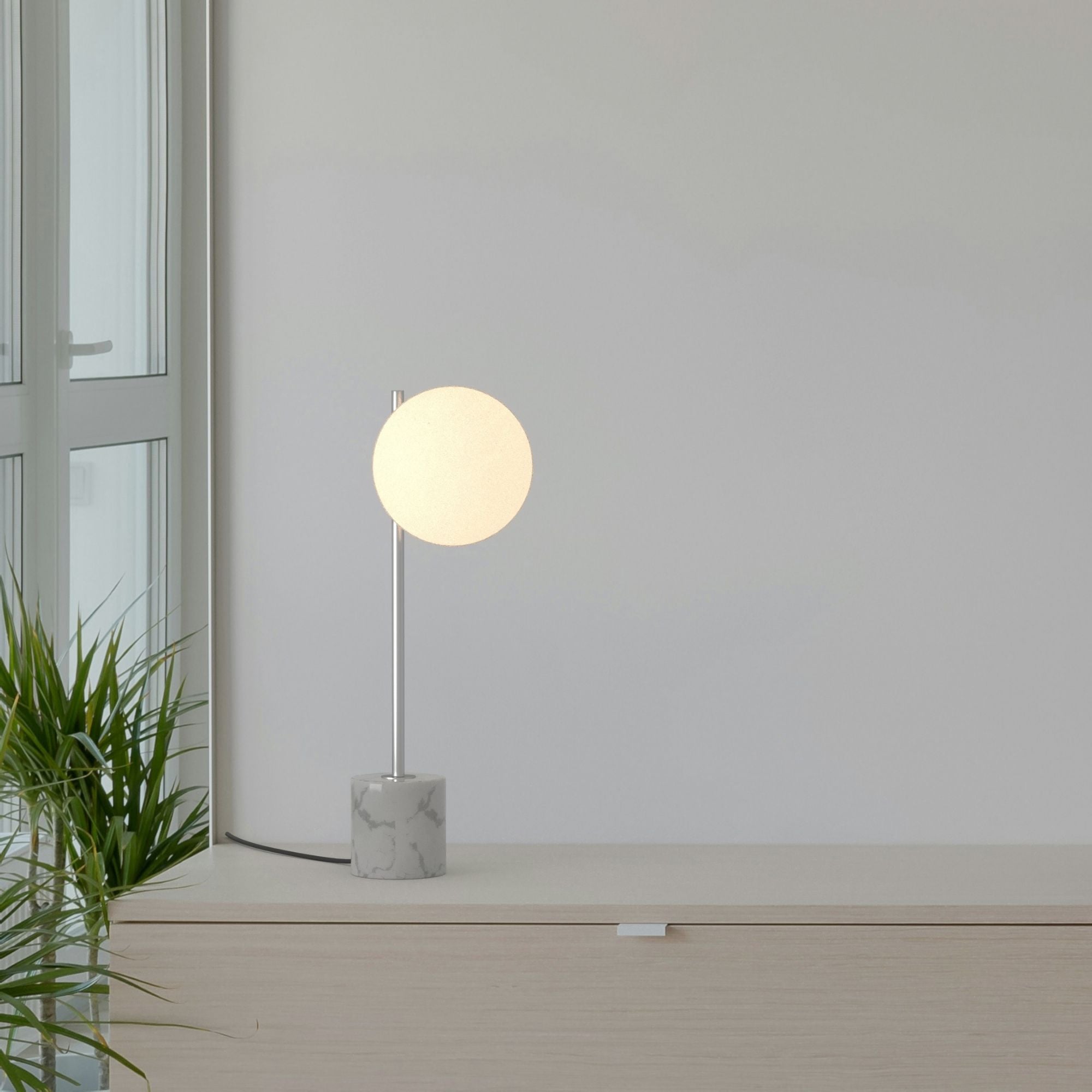 Lámpara de mesa bola cristal "LICRU" - E27 - Ø 15cm
