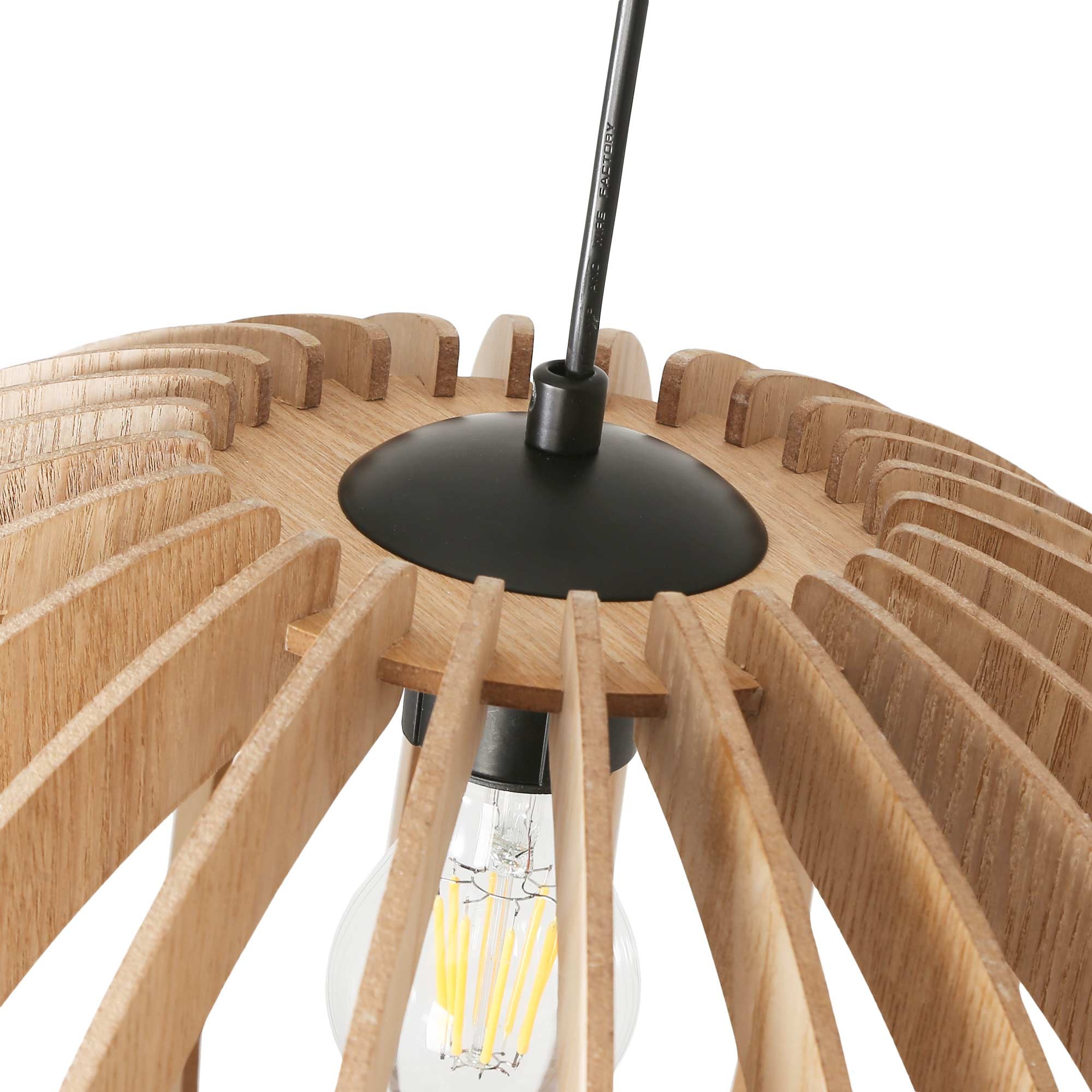 Lámpara colgante madera "BURMA" - Ø 45cm - E27