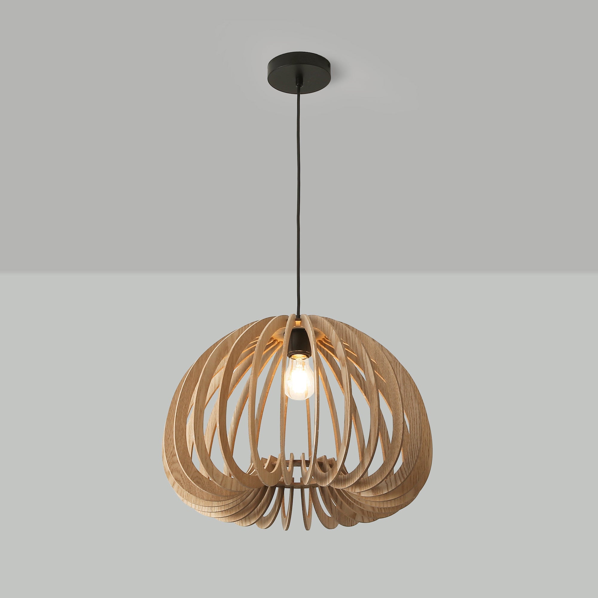 Lámpara colgante madera "MARGE" - Ø 45cm - E27