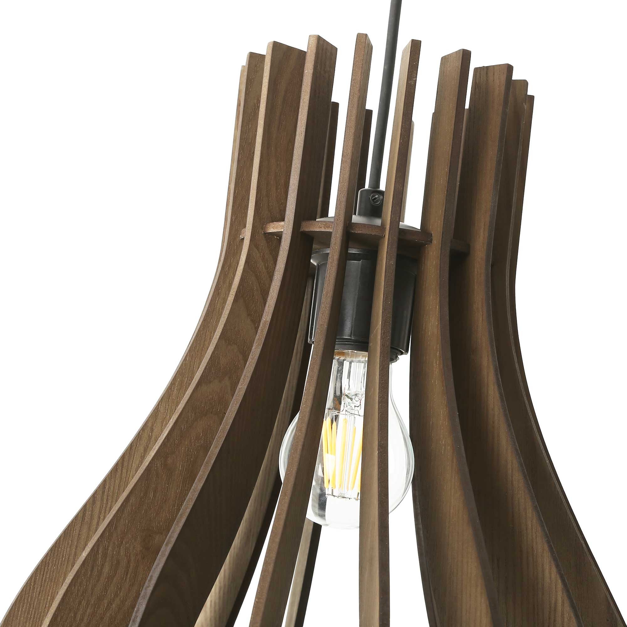 Lámpara colgante madera "HUNTEL" - Ø 30cm - E27