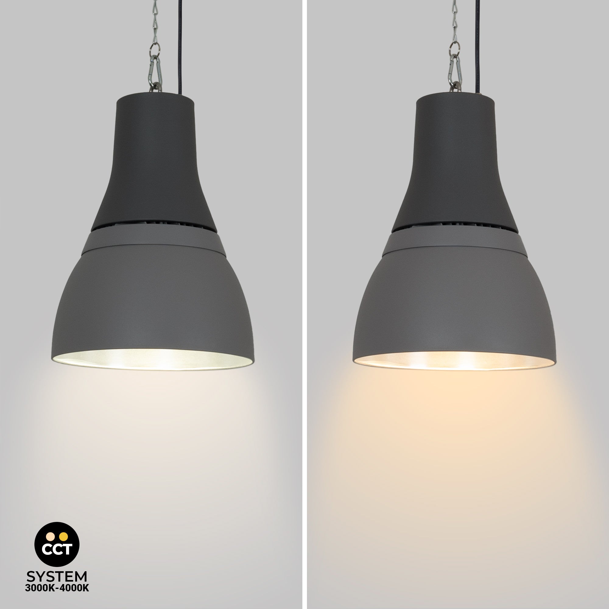Campana LED comercial CCT -  (25W / 40W /60W / 80W) - Difusor aluminio - UGR19 - Driver Lifud 0-10V