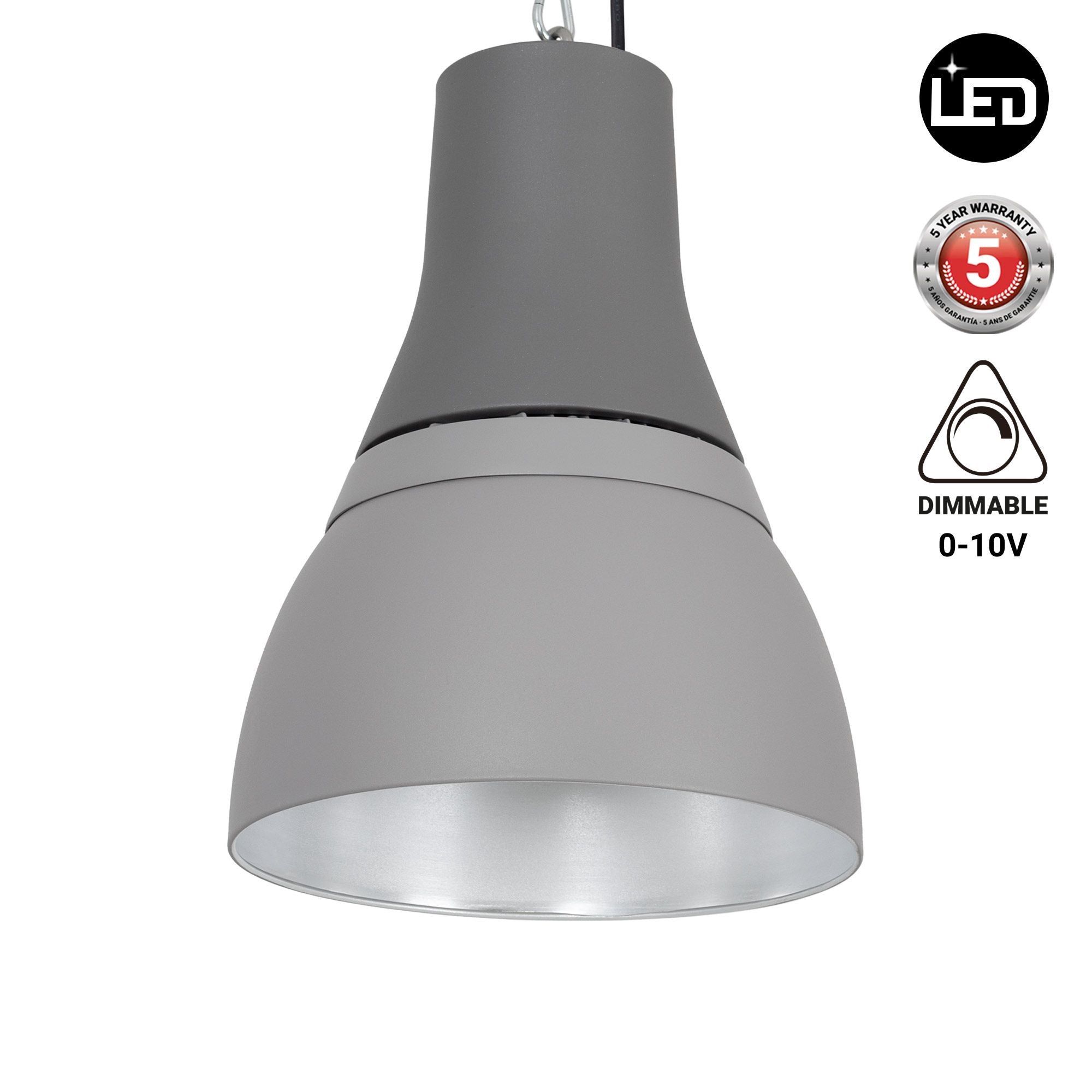 Campana LED comercial CCT -  (25W / 40W /60W / 80W) - Difusor aluminio - UGR19 - Driver Lifud 0-10V