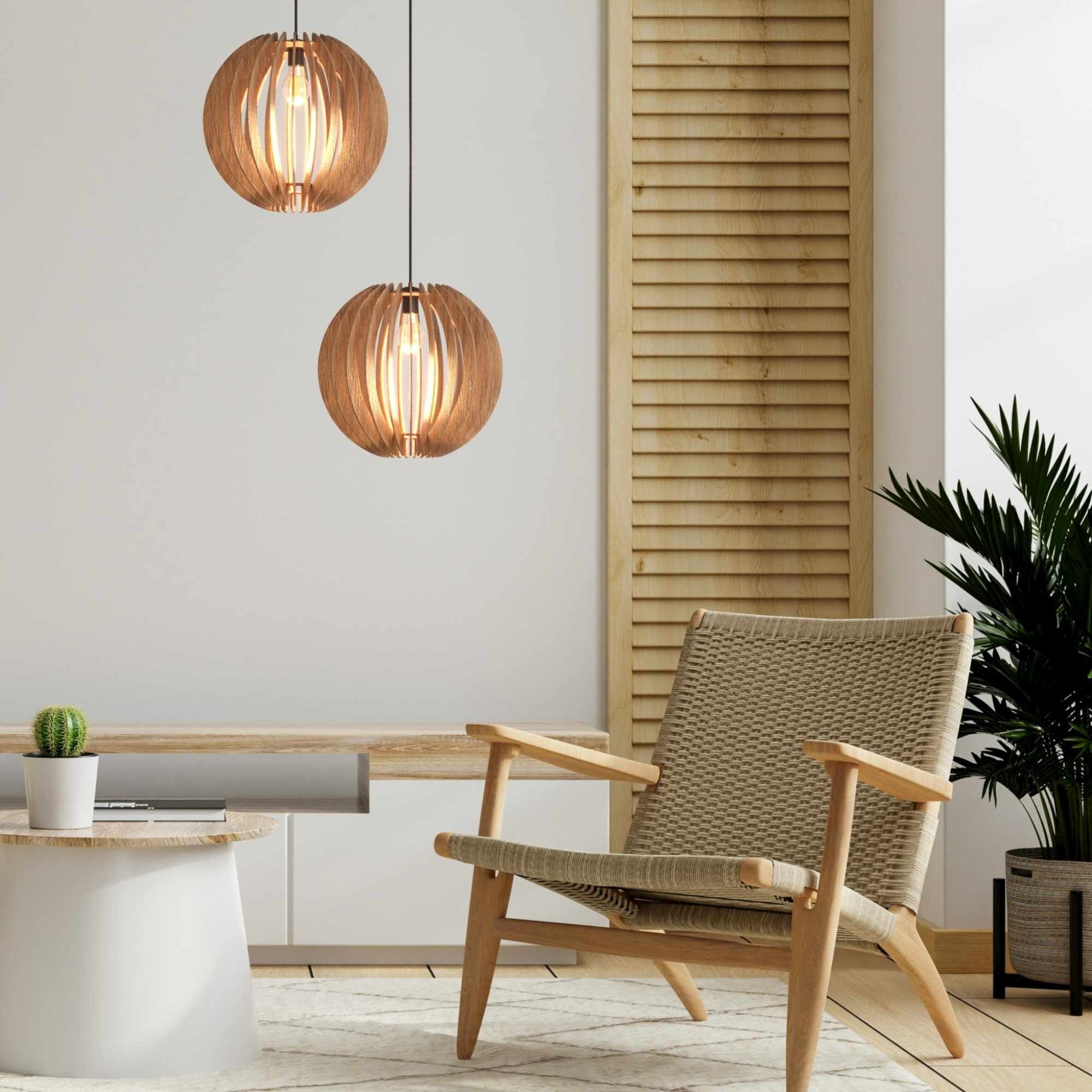 Lámpara colgante madera "BURMA" - Ø 45cm - E27