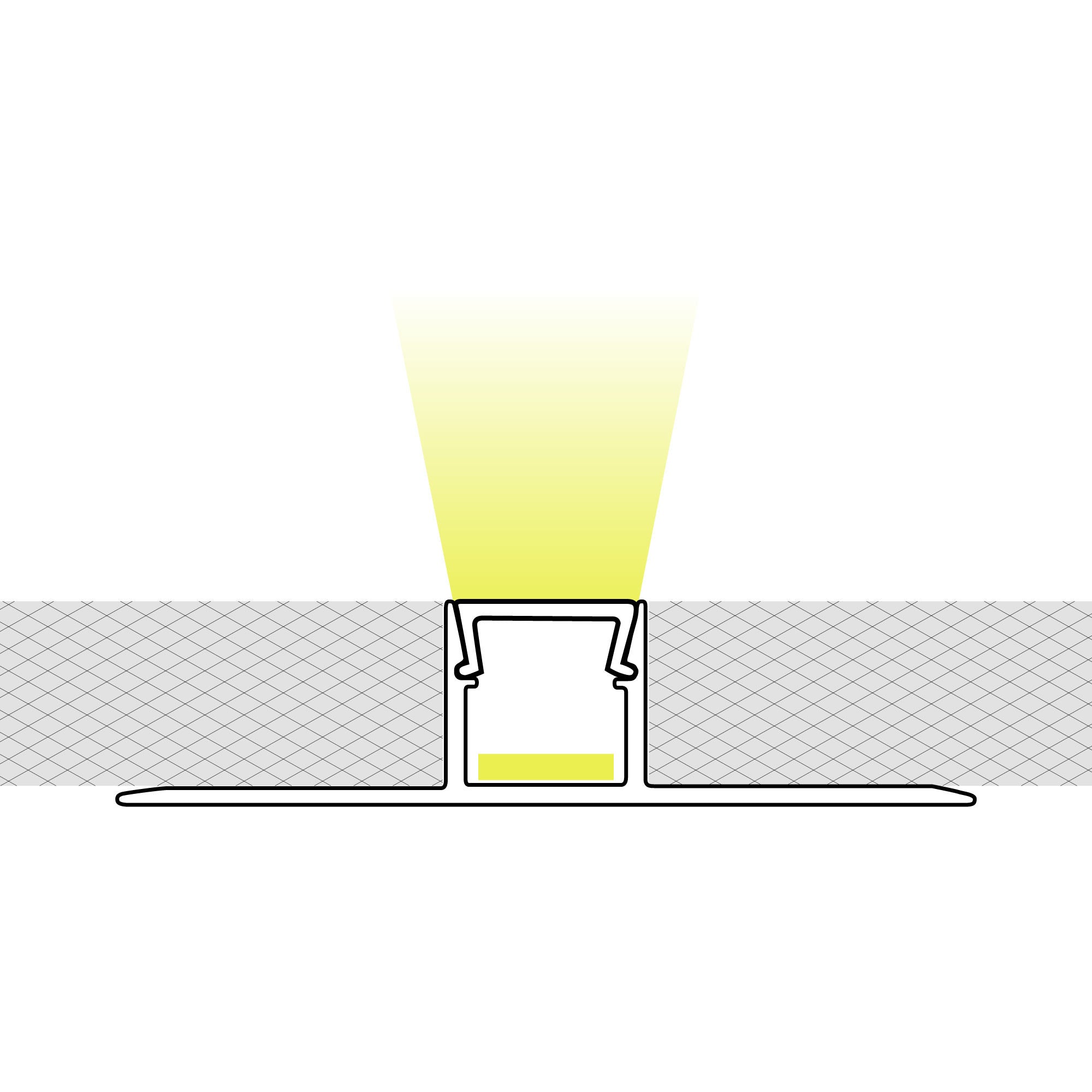 Perfil tira LED integración / trimless - 11,6x15mm - Con difusor - 2 metros