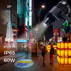 Proyector de logos LED GOBO 60W rotativo exterior - IP65