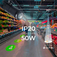 Proyector de logos LED GOBO 50W fijo interior - Óptica 20° -  IP20