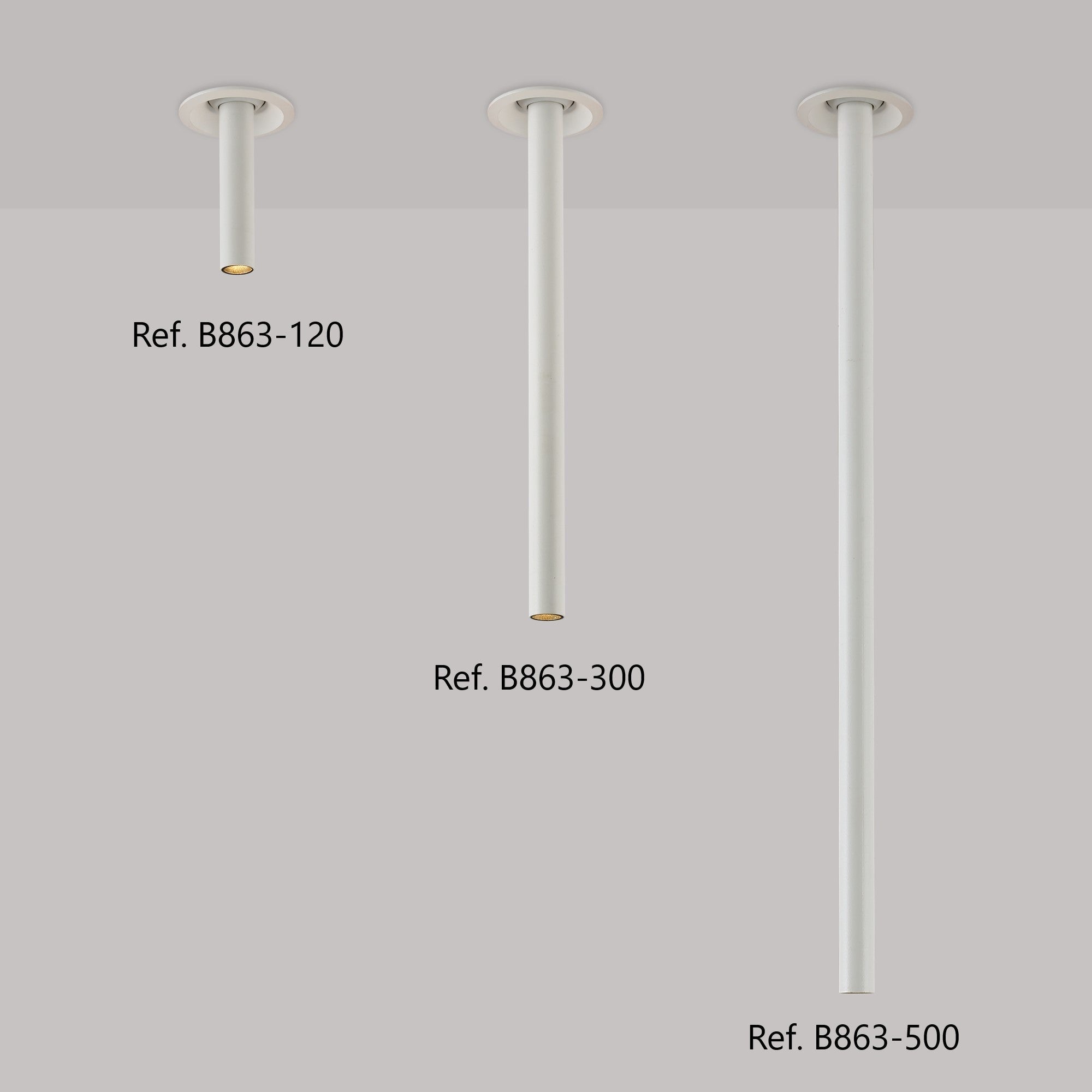 Foco de techo LED empotrable 3W - Extensible 300mm - Orientable - Chip OSRAM - 2700K