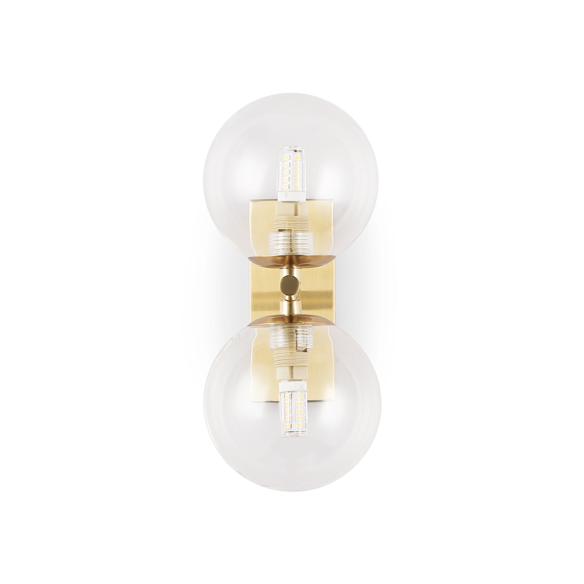 Aplique de pared con doble esfera de cristal "CANTHA" - 2 x G9