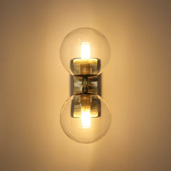 Aplique de pared con doble esfera de cristal "CANTHA" - 2 x G9