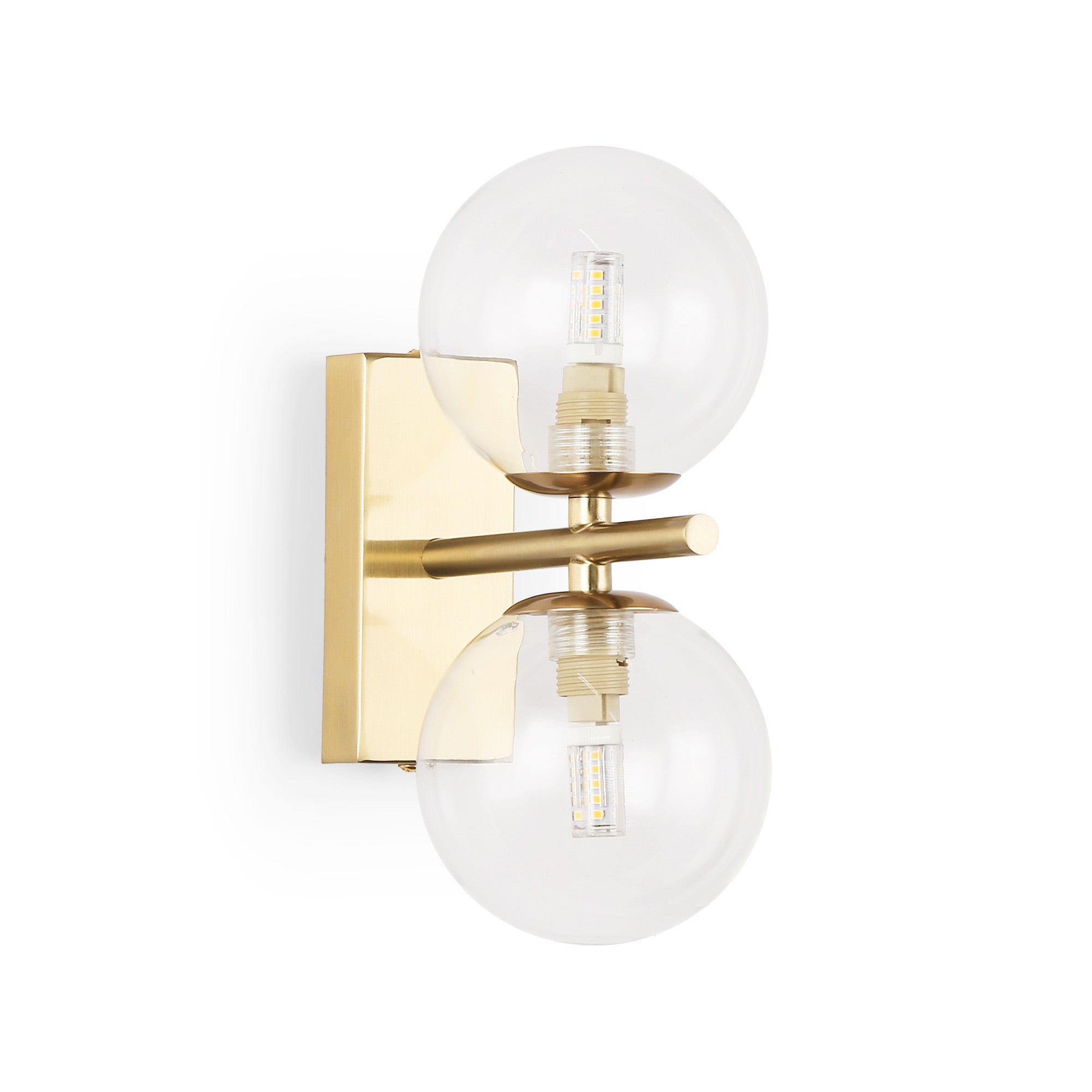 Aplique de pared con doble esfera de cristal "CANTHA" - 2 x G9