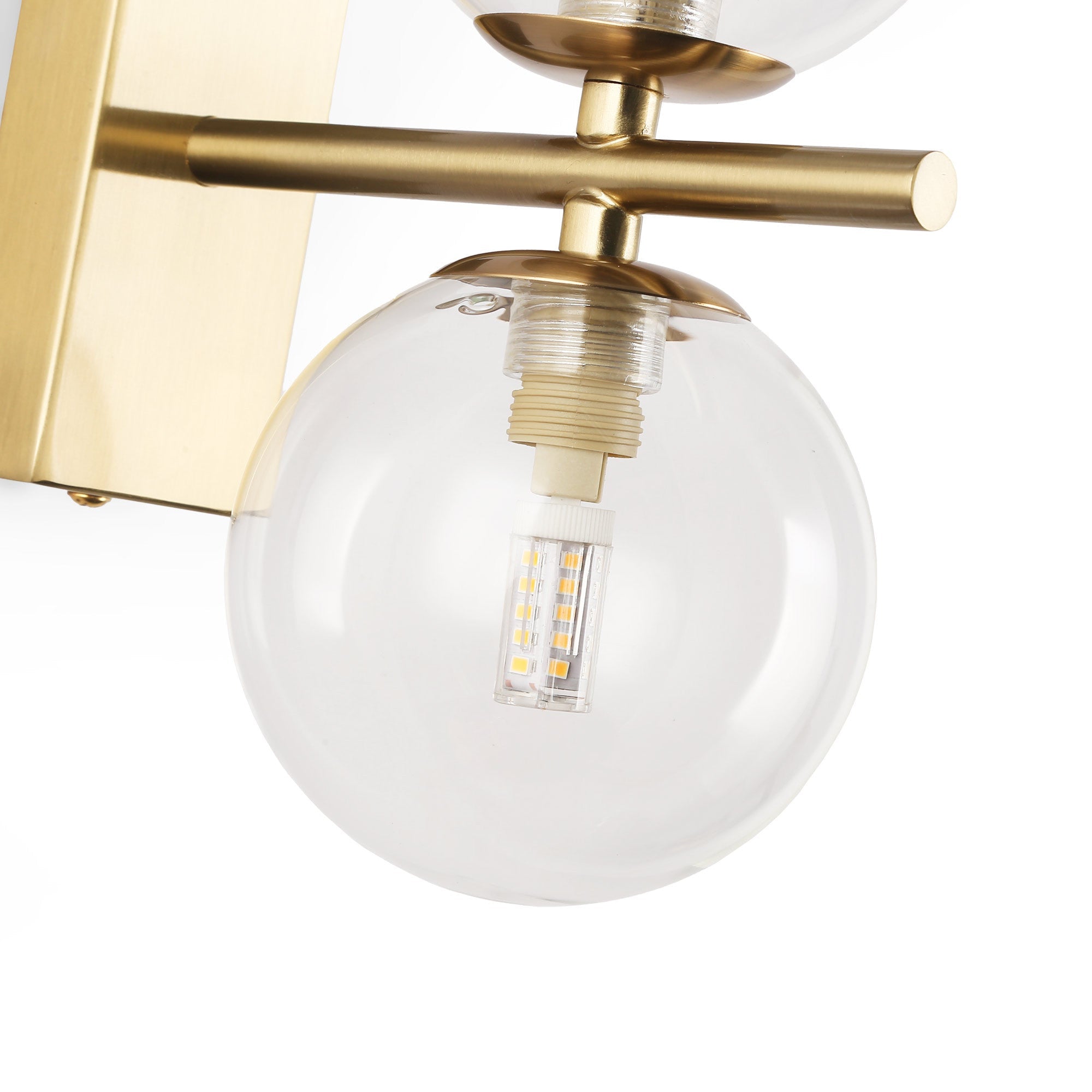 Aplique de pared con doble esfera de cristal "CANTHA" - 2 x G9