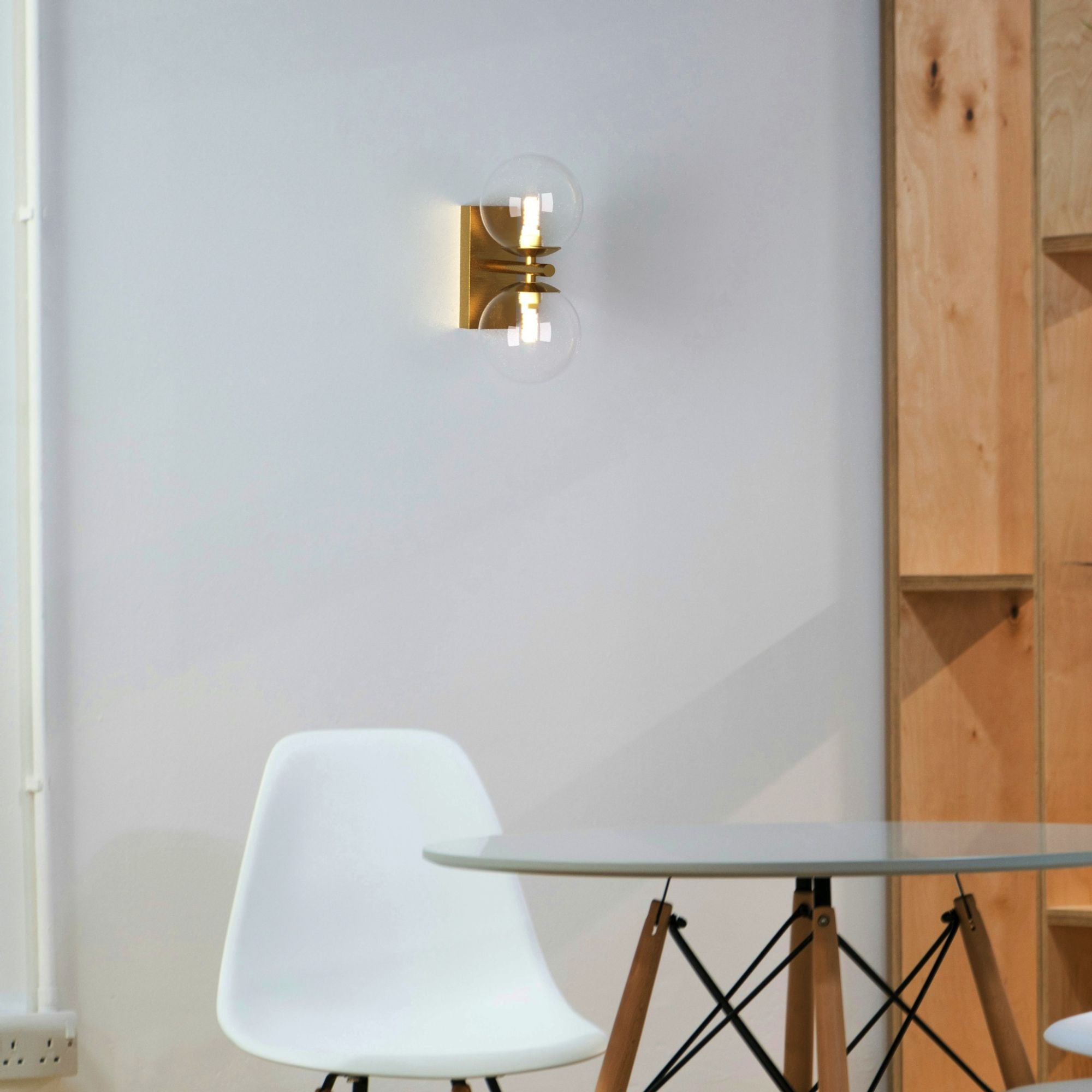 Aplique de pared con doble esfera de cristal "CANTHA" - 2 x G9