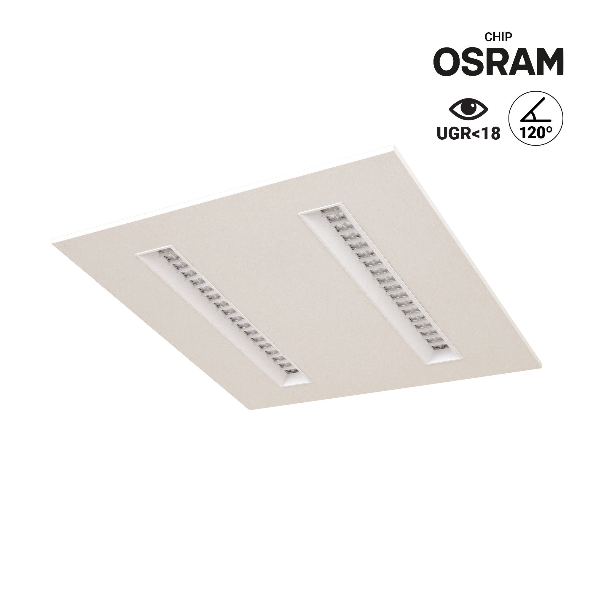 Panel LED empotrable 60x60cm - 40W - UGR18 - Driver PHILIPS - Chip OSRAM - IP40